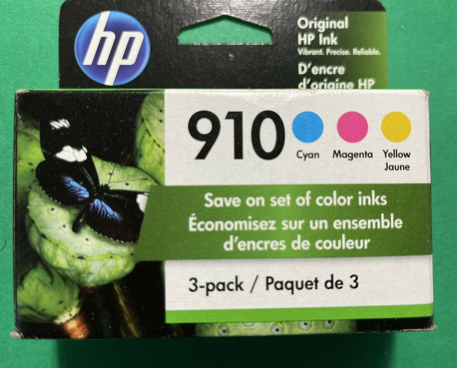 Genuine HP 910 Ink Cartridge Combo-C/M/Y-for HP8022 8028 Printer-3PK-OEM INK