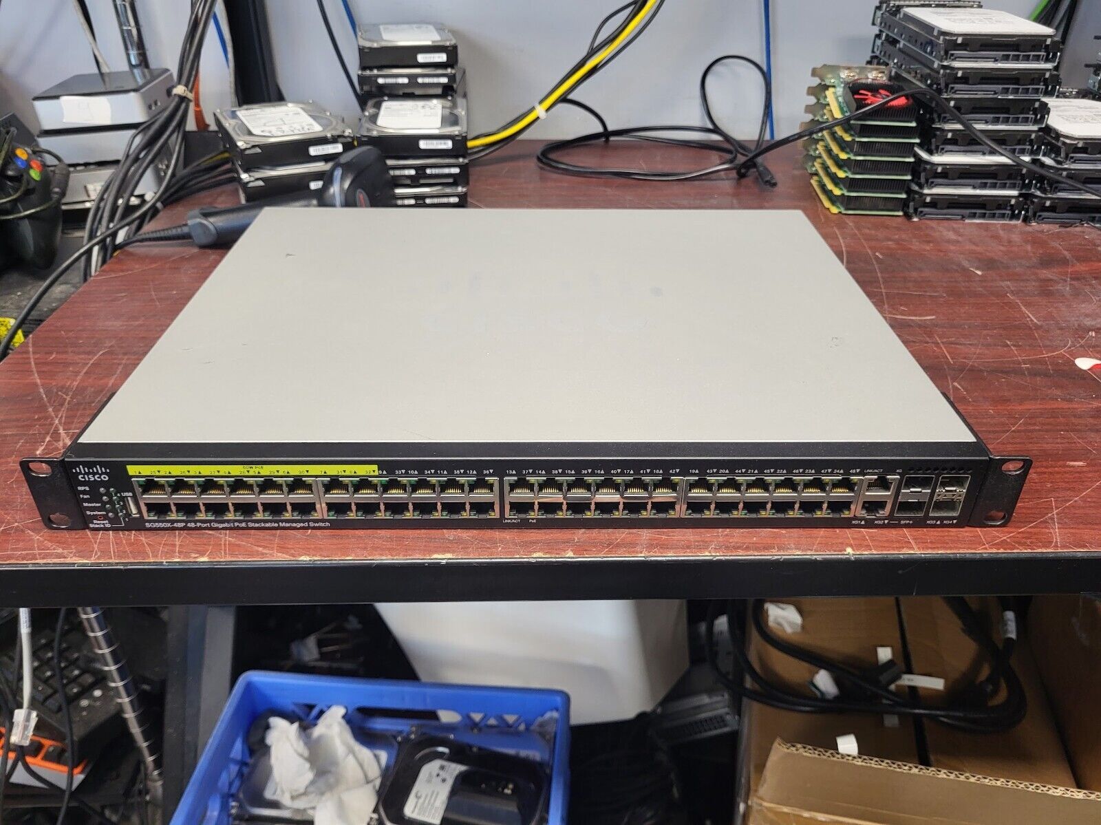 Cisco SG550X-48P-K9 48-Port Gigabit PoE+ Managed Switch Tested/Working #73