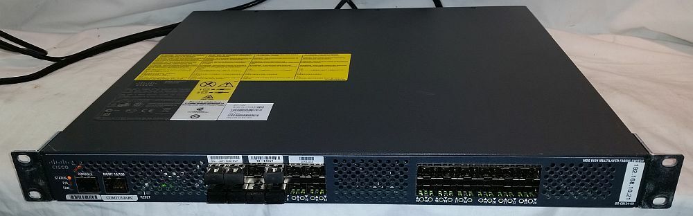Cisco DS-C9124-K9 MDS 9124 24-Port Multilayer Fabric Switch w/ 2x PSU\'s Used