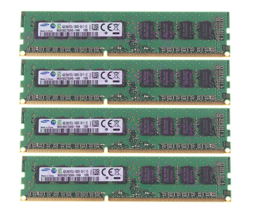 Samsung 16 GB DDR3 RAM 4X 4 GB 1333Mhz PC3L-10600E DIMM Only ECC Server Memory
