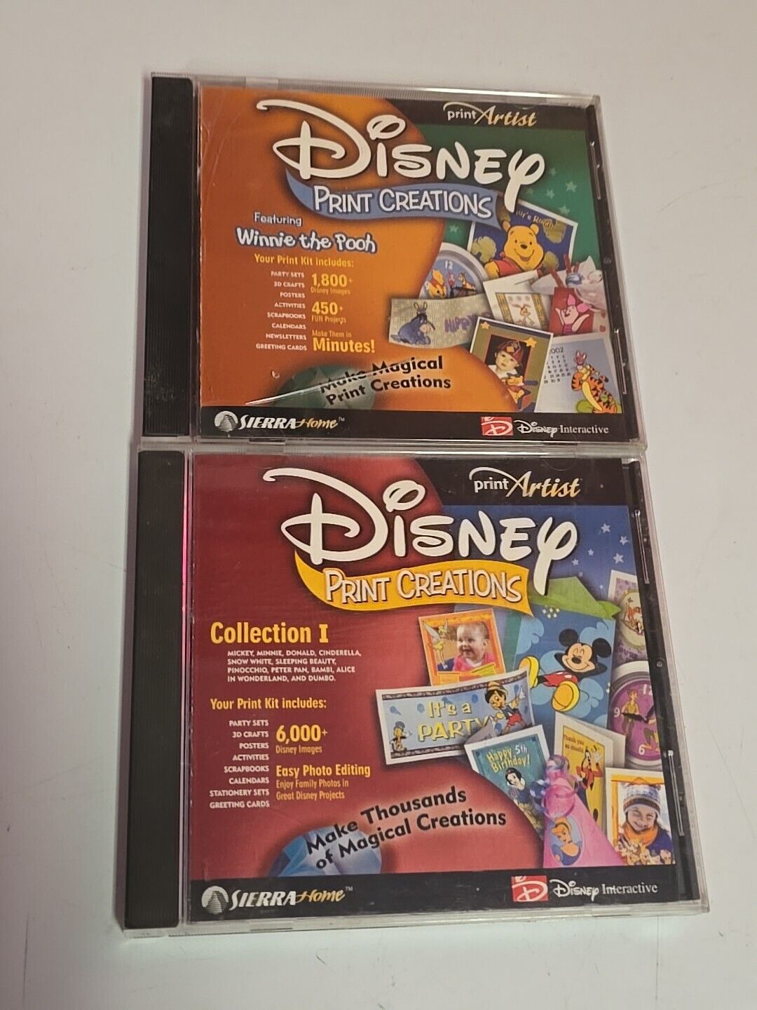 Disney Print Creations Collection 1 + Winnie the Pooh PC CD Rom 2 Pack New 