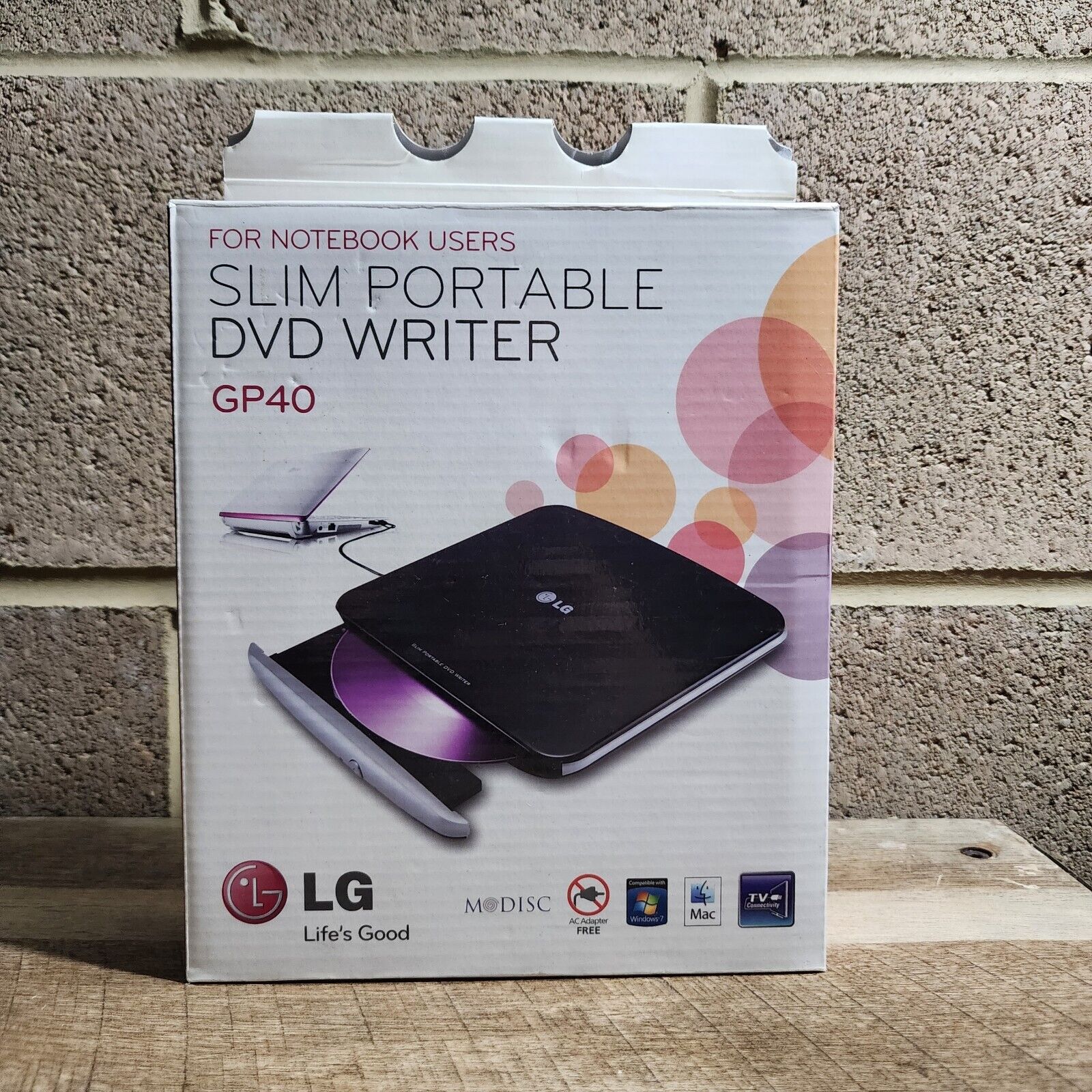 LG SLIM POTABLE DVD WRITER MODEL # GP40NB40