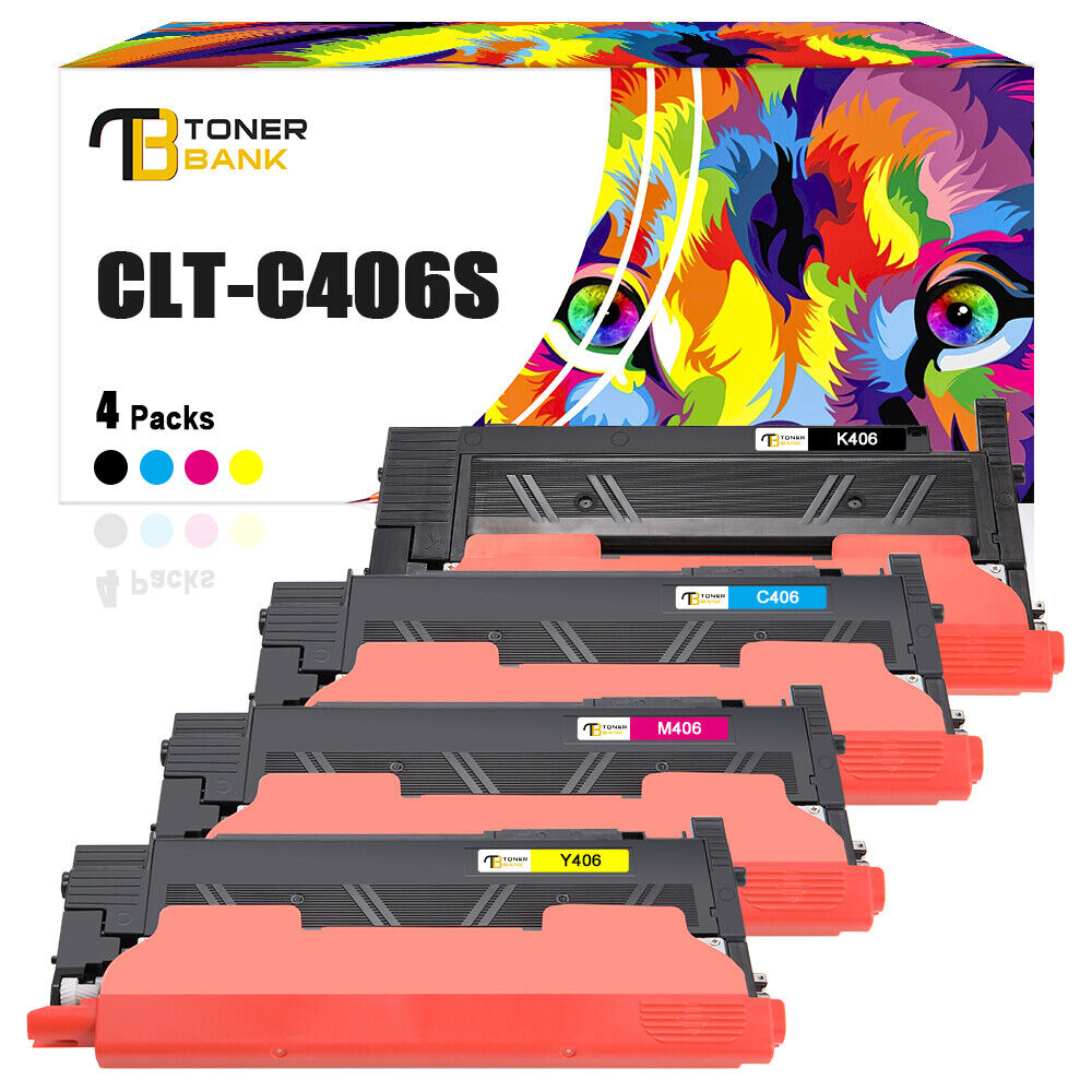 4x Toner for Samsung Xpress C410W C460FW CLT-K406S CLTC406S CLTM406S CLTY406S