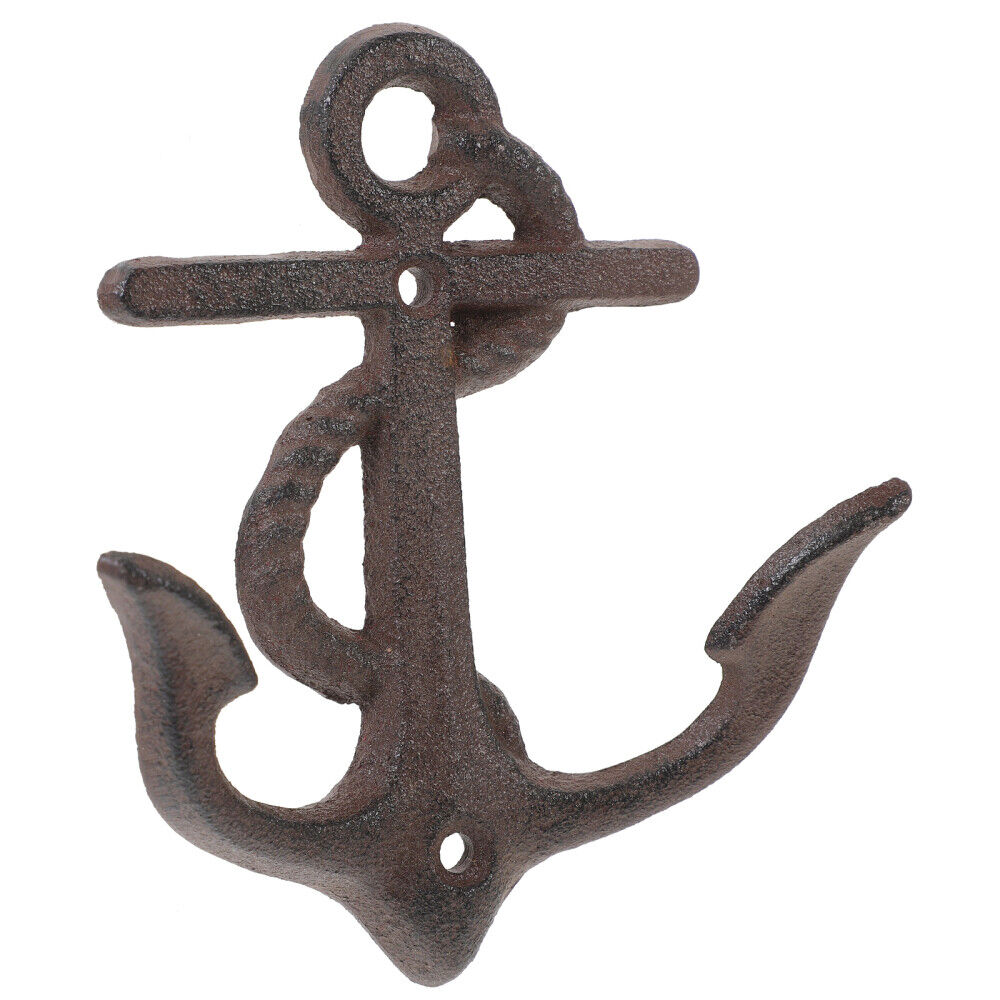  Nautical Anchor Sculpture Iron Hook Space-saving Coffee-colored Coat Hanger