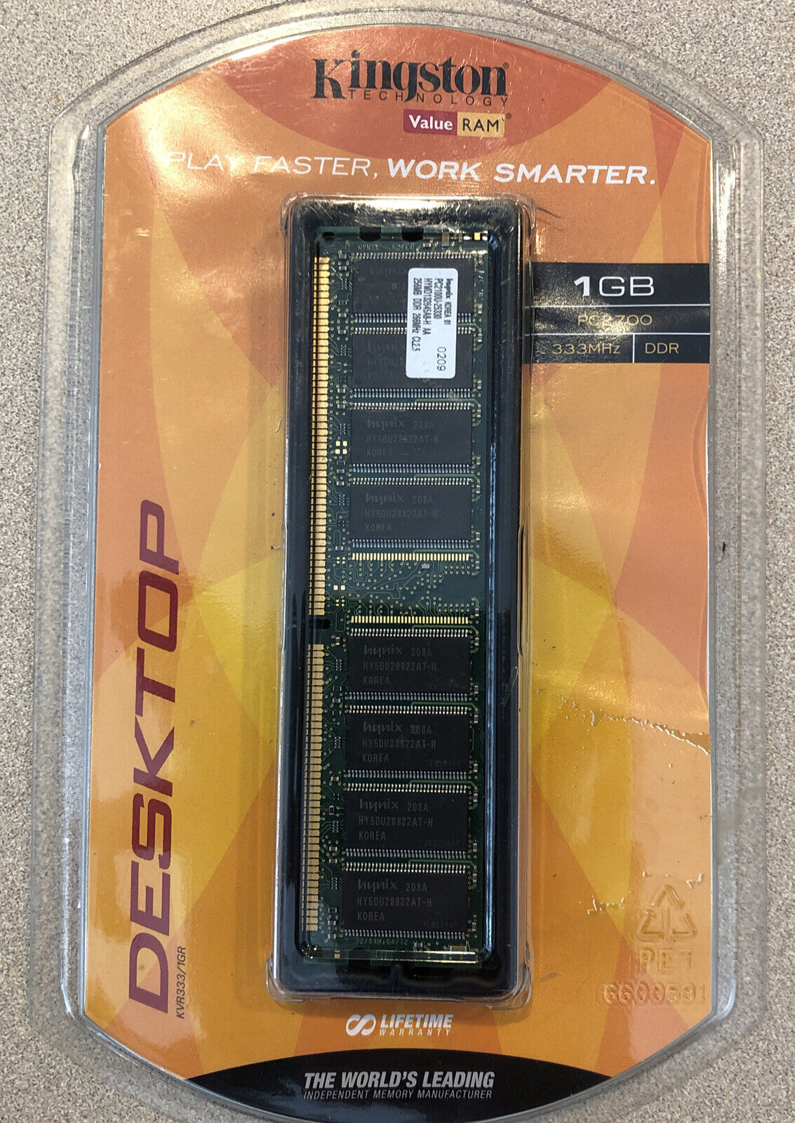 Kingston ValueRAM 1 GB DIMM 333 MHz PC-2700 DDR SDRAM Memory (KVR333/1GR)