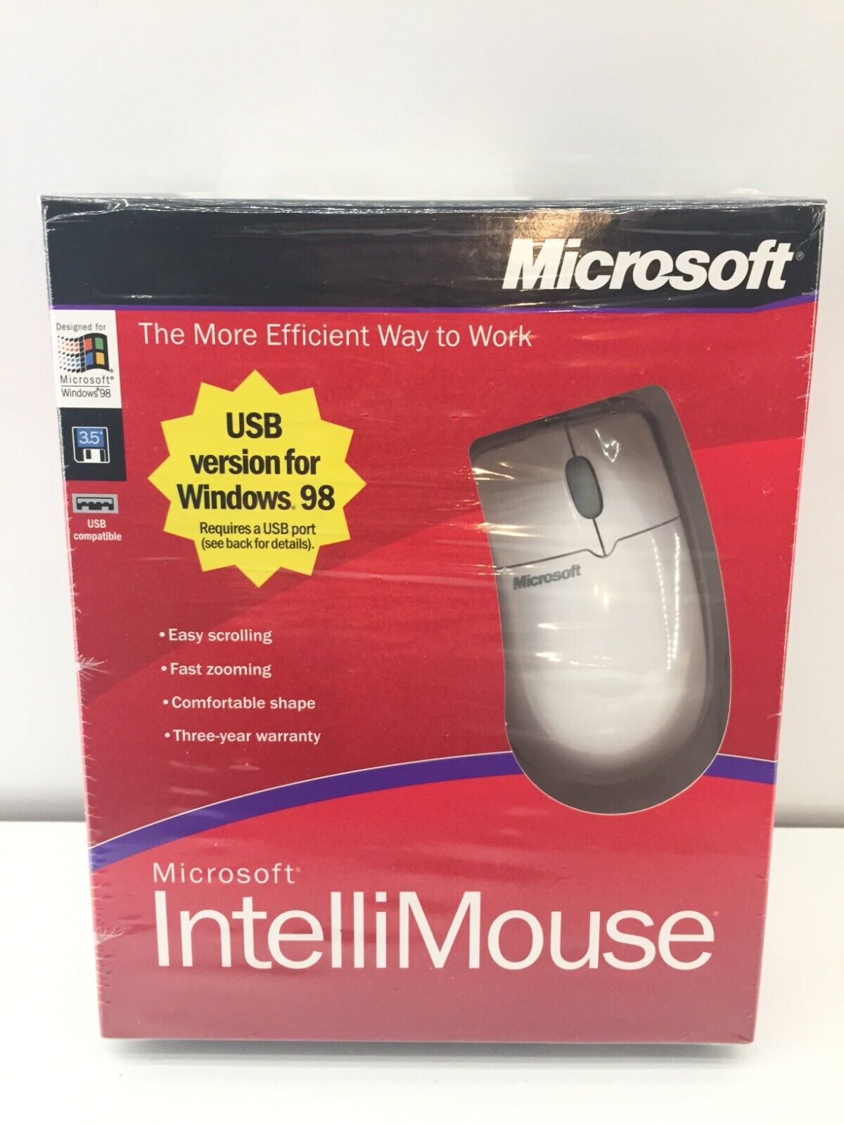 NEW Sealed Microsoft IntelliMouse 3.0 X05-16880 Serial/PS2