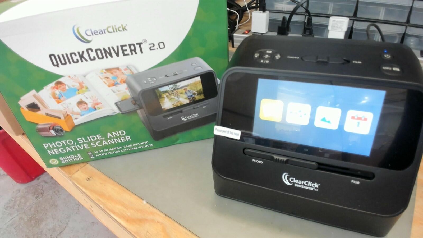 ClearClick QuickConvert 2.0 Photo, Slide, and Negative Scanner-4x6 Photos & 35mm