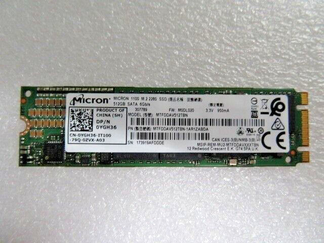 Micron 1100 512GB SATA 6Gbs M.2 2280 SSD MTFDDAV512TBN 0YGH36