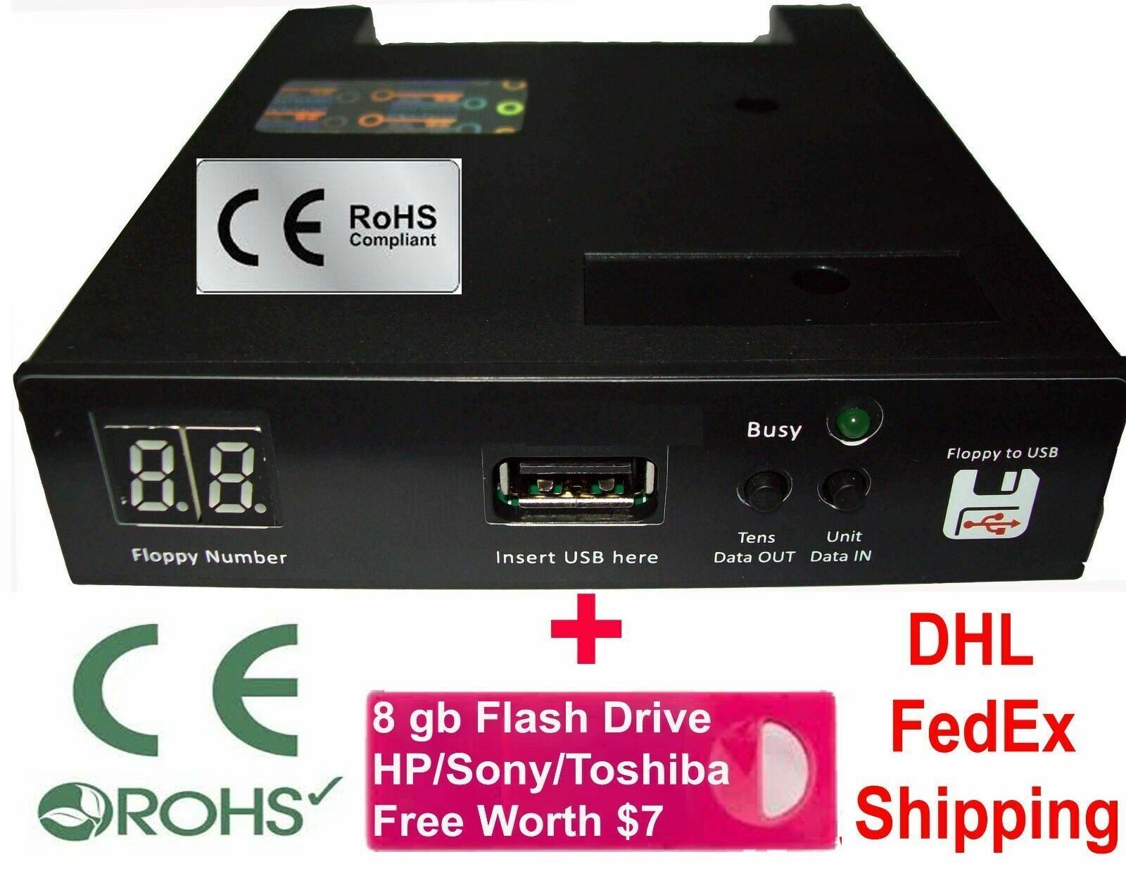 Floppy Drive to USB Converter Emulator Mitsubhishi EA8,BA8,BA24,FA20,FA10 1.44