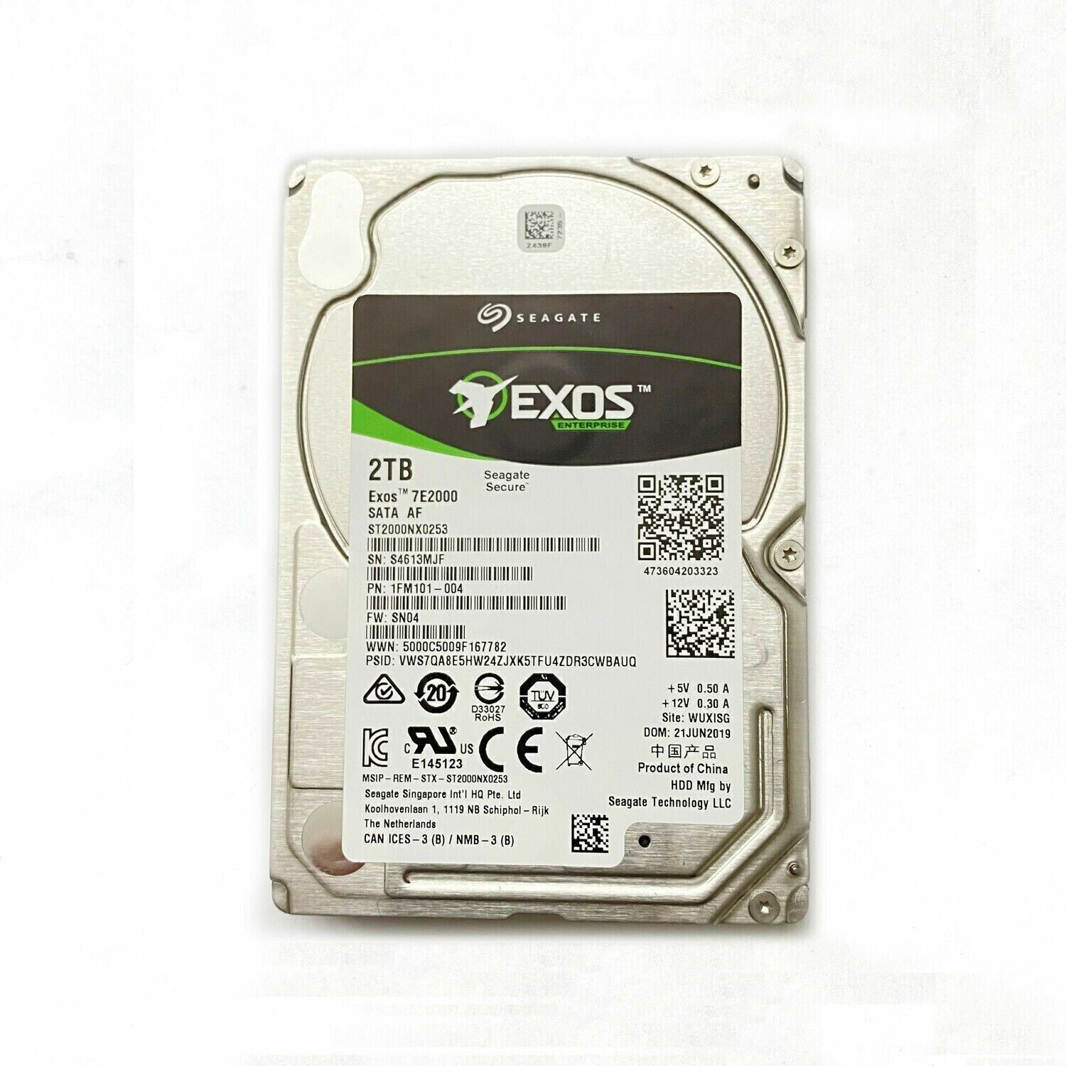 ST ST2000NX0253 Exos 7E2000 2TB SATA 6Gb/s 7200 RPM 2.5” Hard Drive HDD