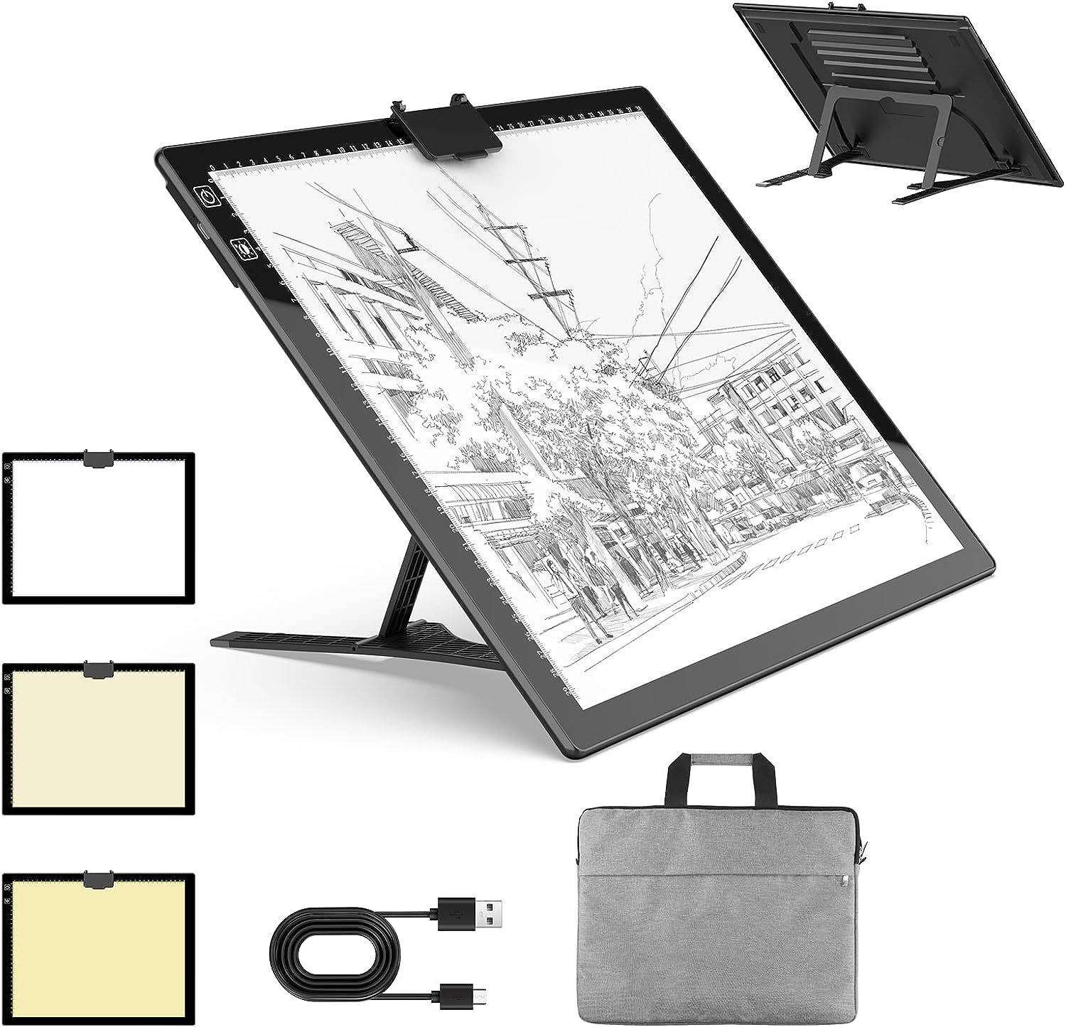 Wireless A3 Light Pad with Carrying Case, QENSPE Black Case 