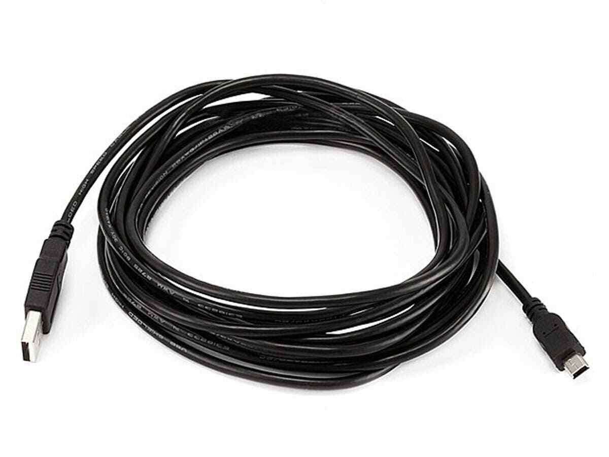 15ft USB A to mini-B 5pin 28/28AWG Cable   3898