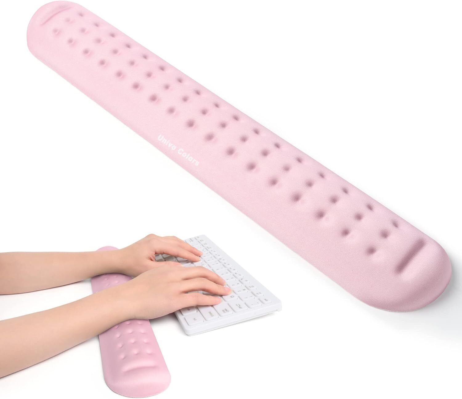 Univo Colors Pink Superfine Memory Foam Keyboard Wrist Rest(L), Kr_pink 
