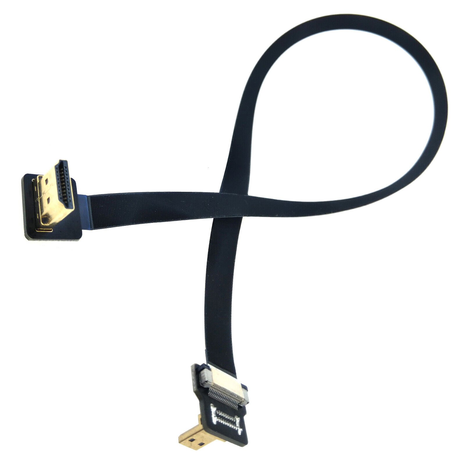 Micro HDMI to Regular Flex Cable Male Angle 4K Video Camera Monitor 40cm Wire