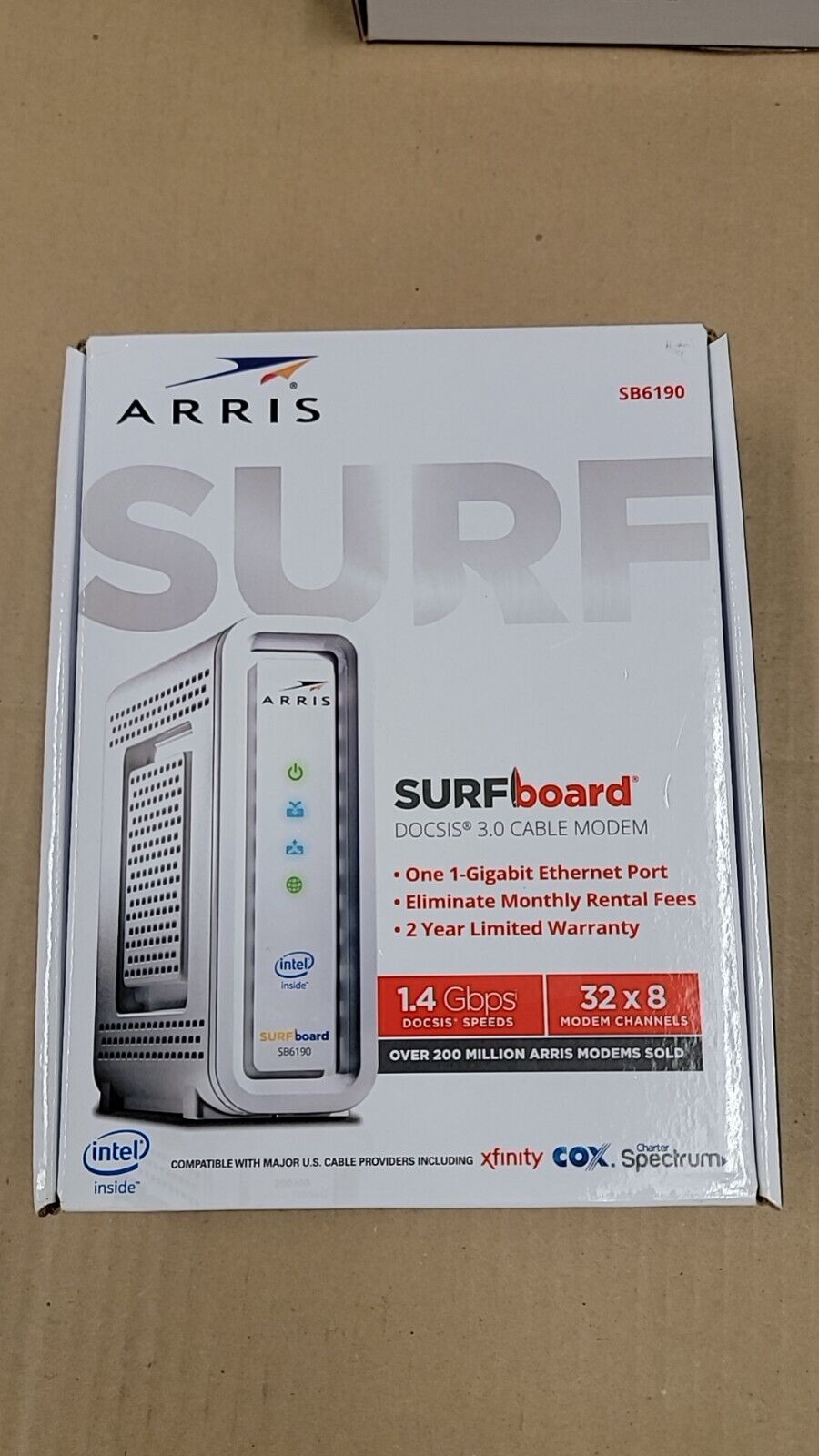 ARRIS SURFboard SB6190 DOCSIS 3.0 32 x 8 Gigabit Cable Modem White (Fast ship)**
