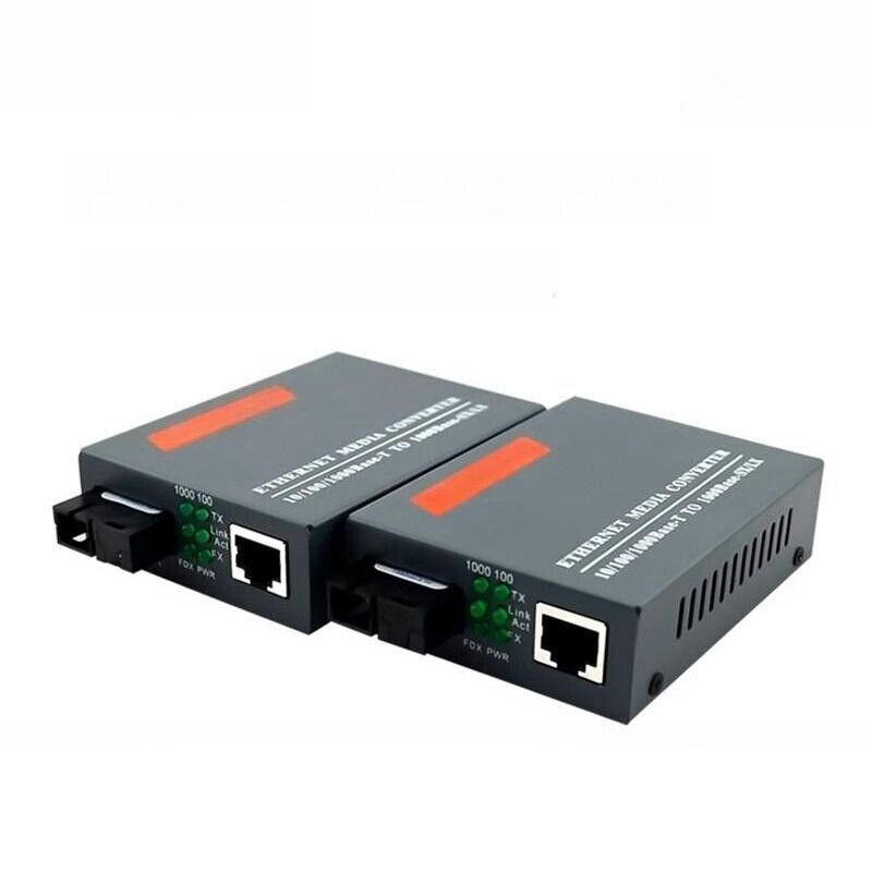 Gigabit Fiber Optical Media Converter Transceiver 1000Mbps Single Fiber SC Port