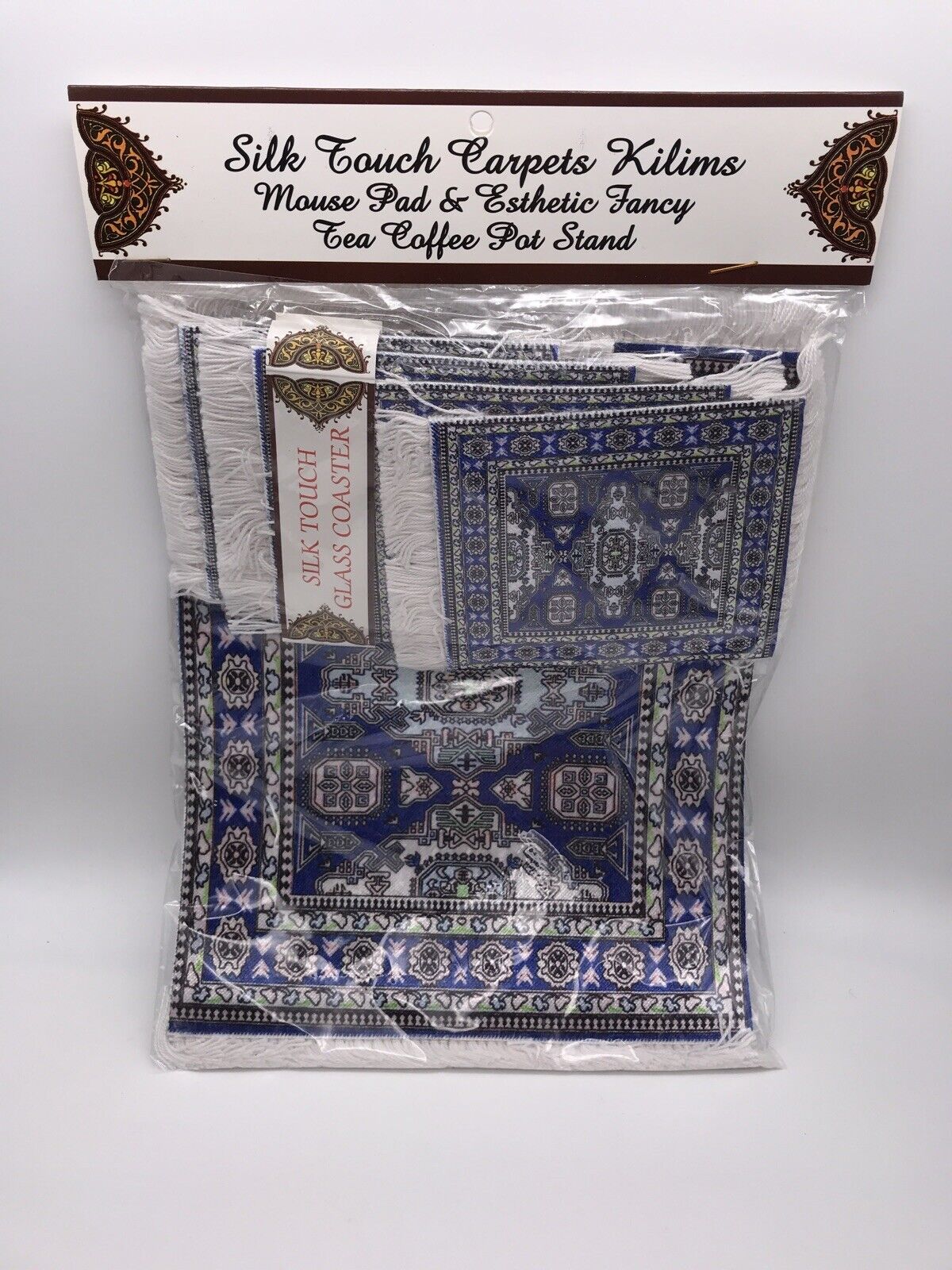 Silk Touch Carpets Kilims Mouse Pad & Tea Coffee Pot Stand Perfect Gift Set