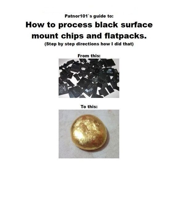 Recovery of gold from Integrated Circuit Chips and flatpack, scrap gold recovery