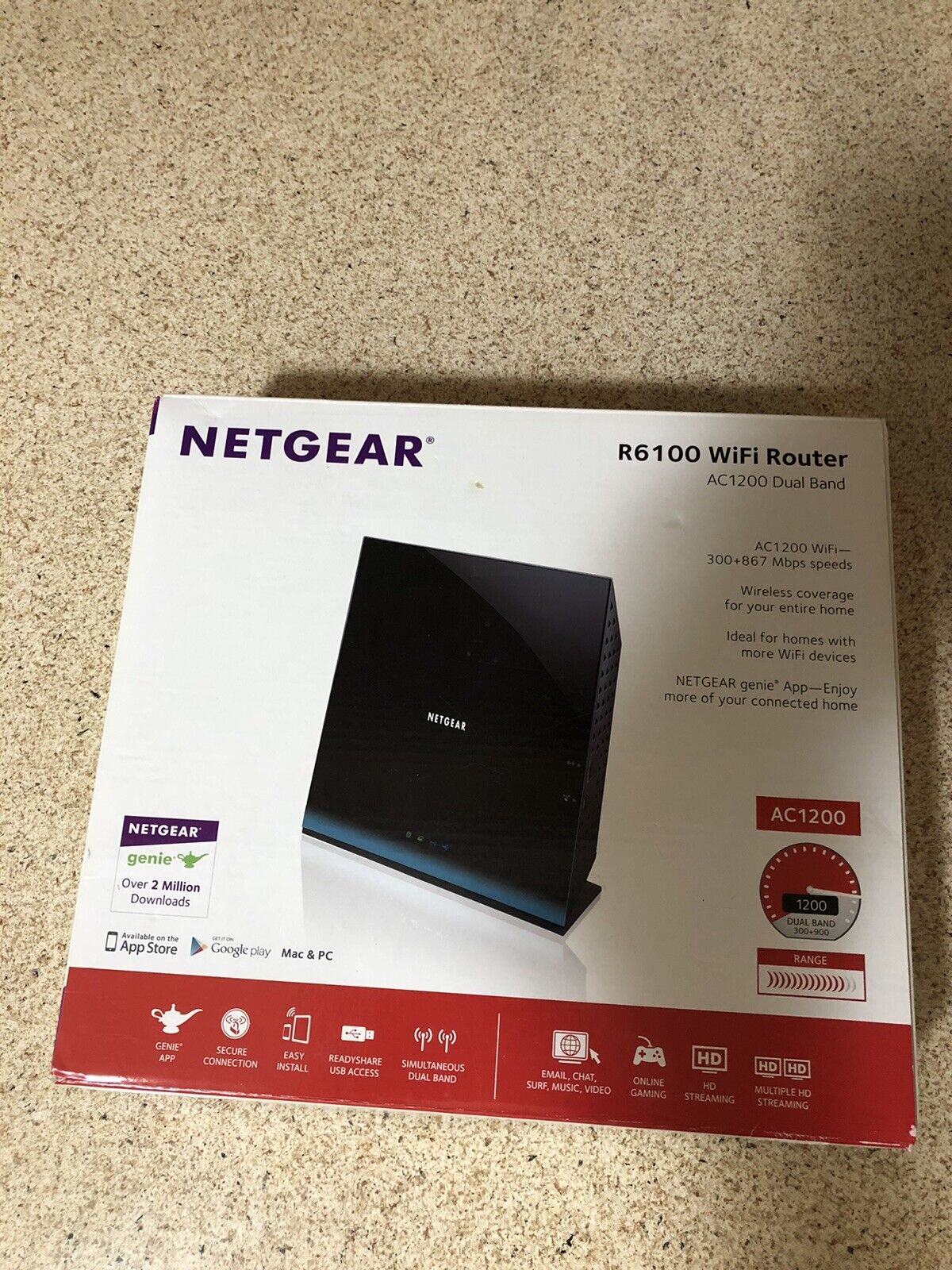 Netgear R6100 AC1200 Dual Band Wi-Fi Router - Preowned Clean Nice Tested