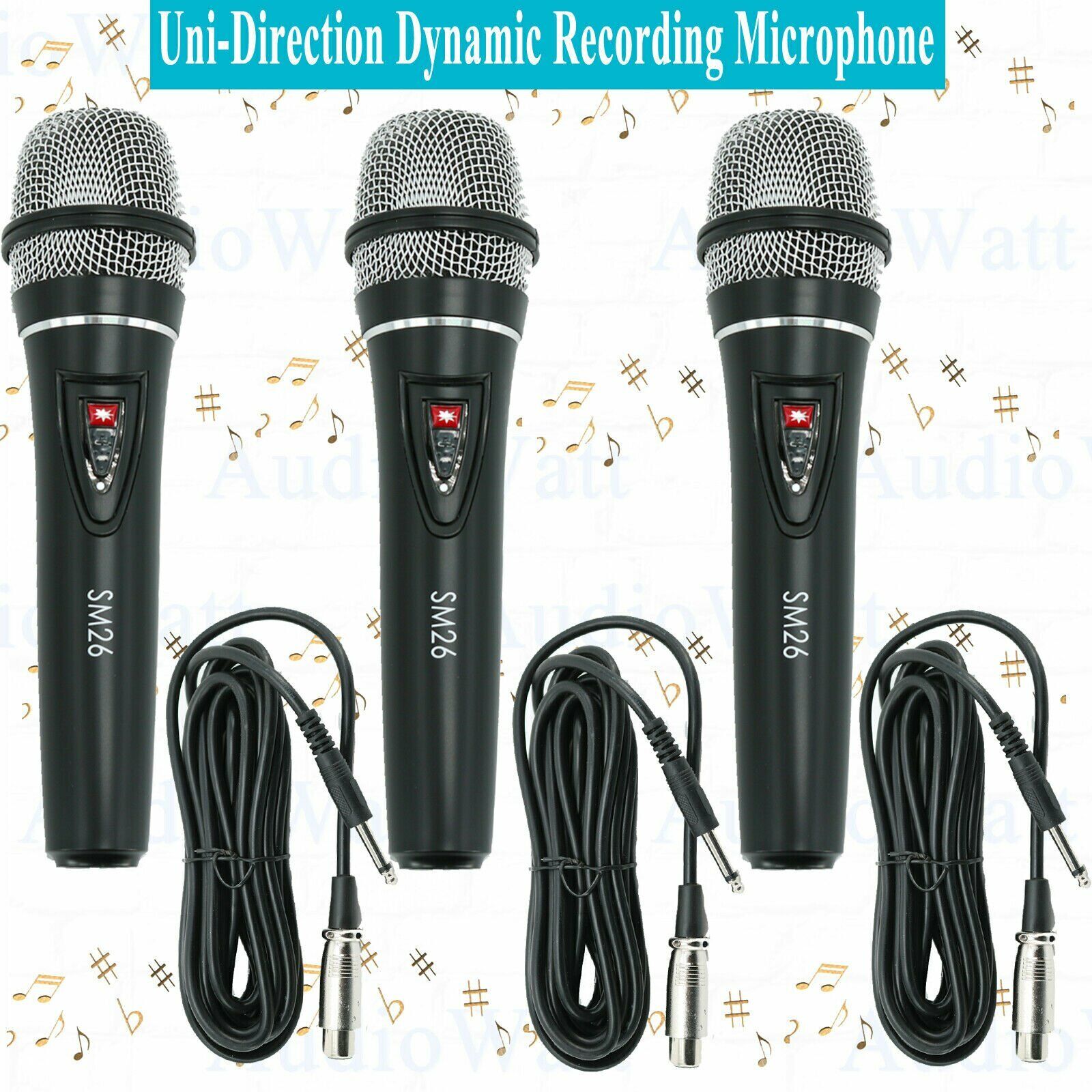 3x SM26 Uni-Direction Dynamic Recording Stage Professional Studio Microphone NEW