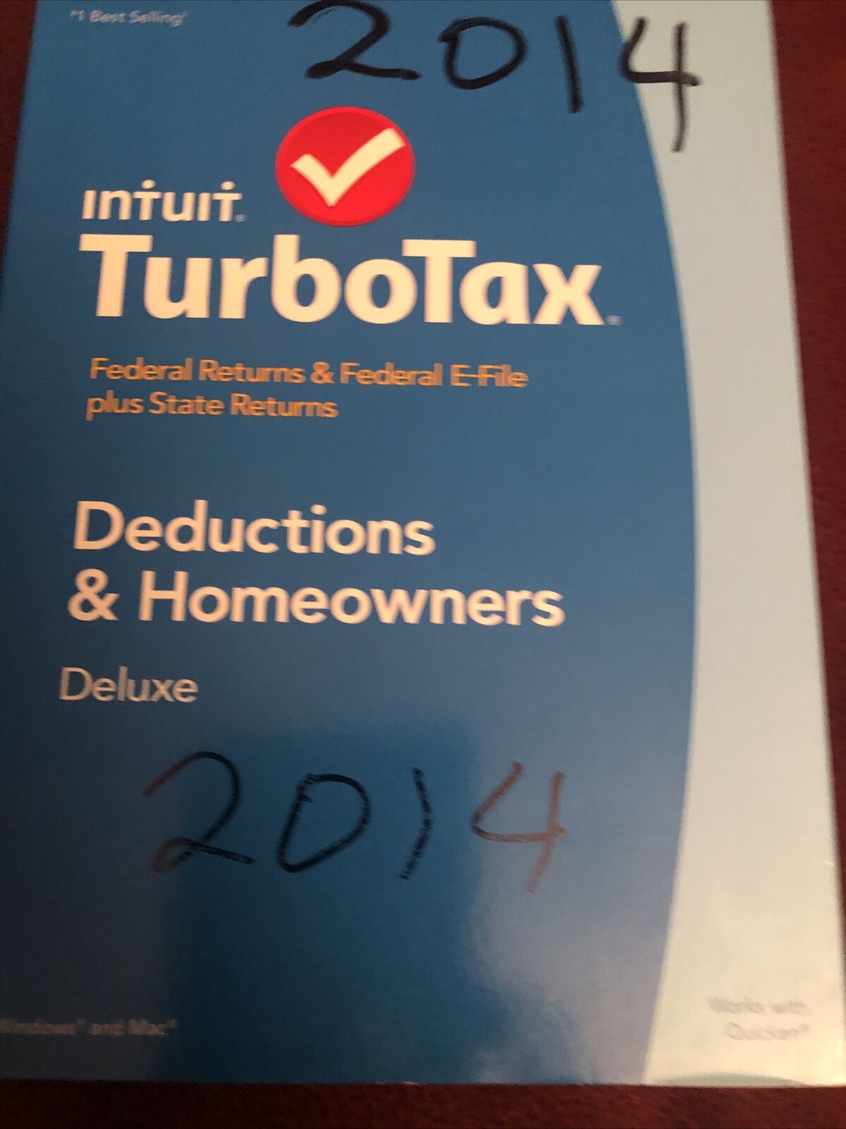 Intuit Turbo Tax 2014 Deluxe Deductions & Homeowners Edition Federal E-File Stat