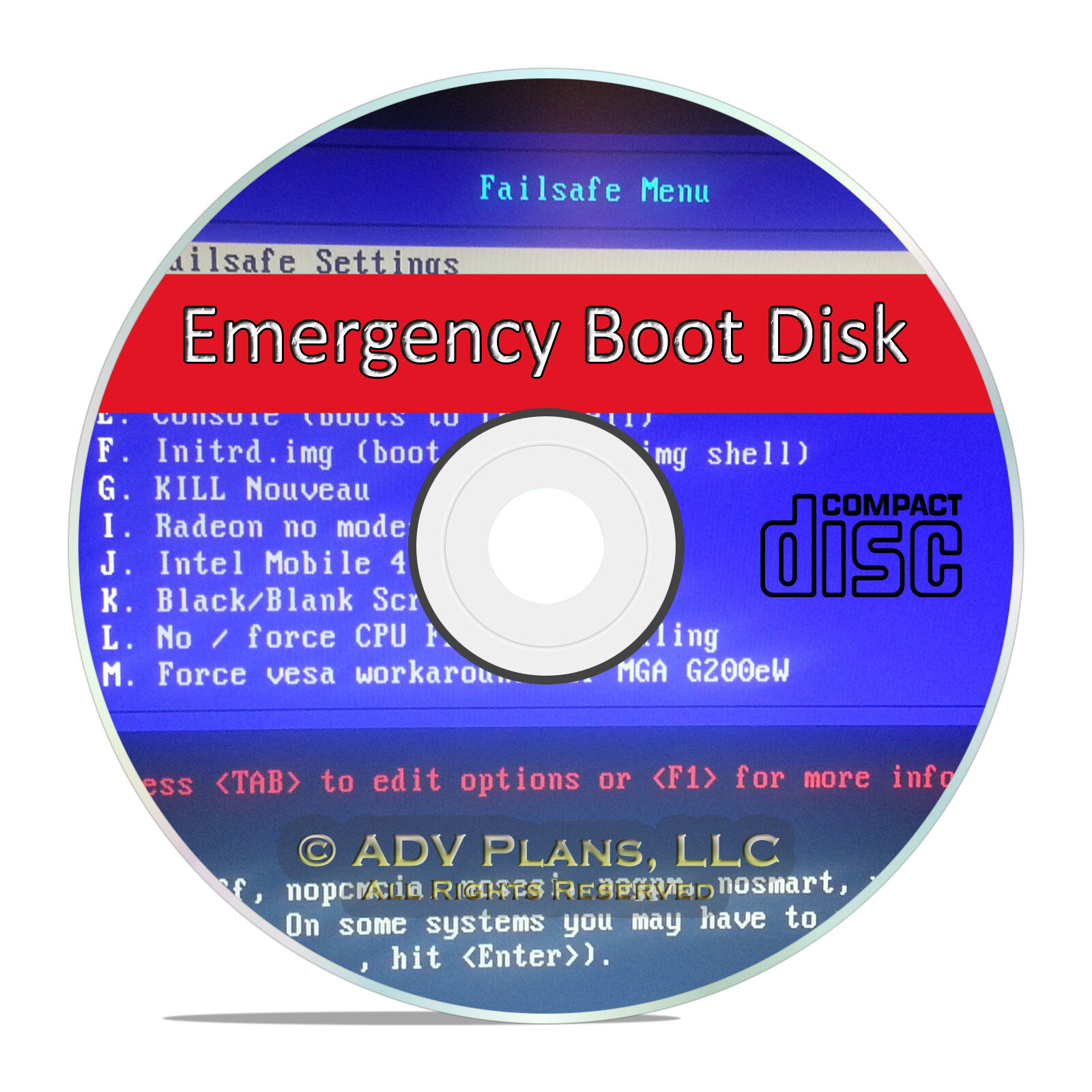 Boot, Format, Restore Emergency Recovery Hard Drive Utility Diagnostics Disk CD