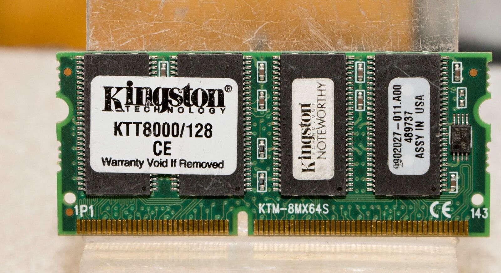 Vintage PC100 SODIMM 128MB memory module laptop Kingston 144 pin
