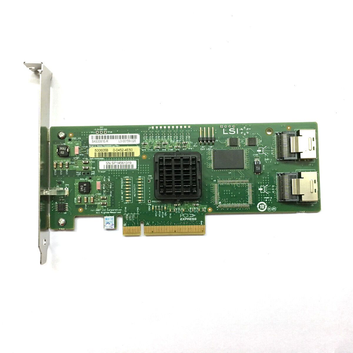 LSI SAS3081E-R 8- port Internal SATA/SAS 3Gb/s PCI RAID Controller Card
