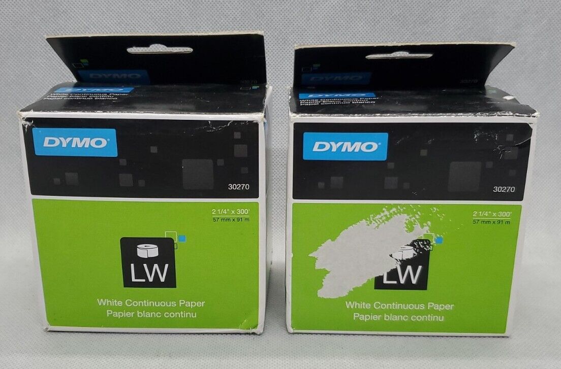 2 Pack DYMO LabelWriter Continuous-Roll Thermal Paper 2.25\