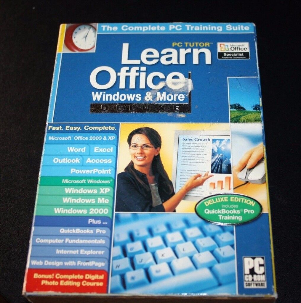 Learn Office Windows PC Tutor Quickbooks Word Excel Wndows XP ME 2000 --BBX ^