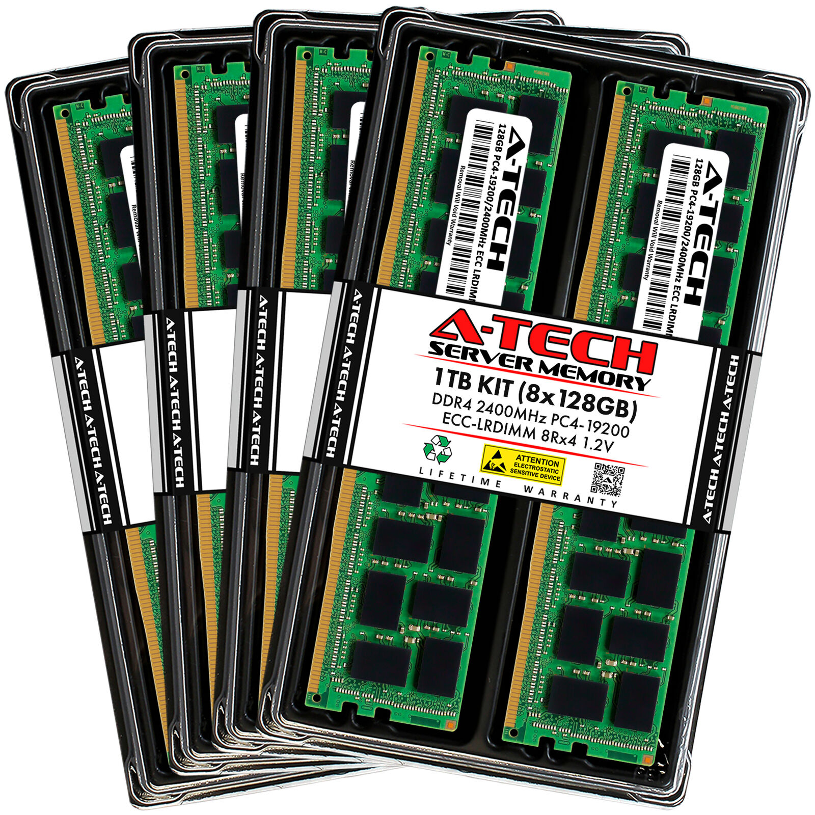 A-Tech 1TB 8x 128GB 2S4Rx4 PC4-19200 DDR4 Load Reduced LRDIMM Server Memory RAM