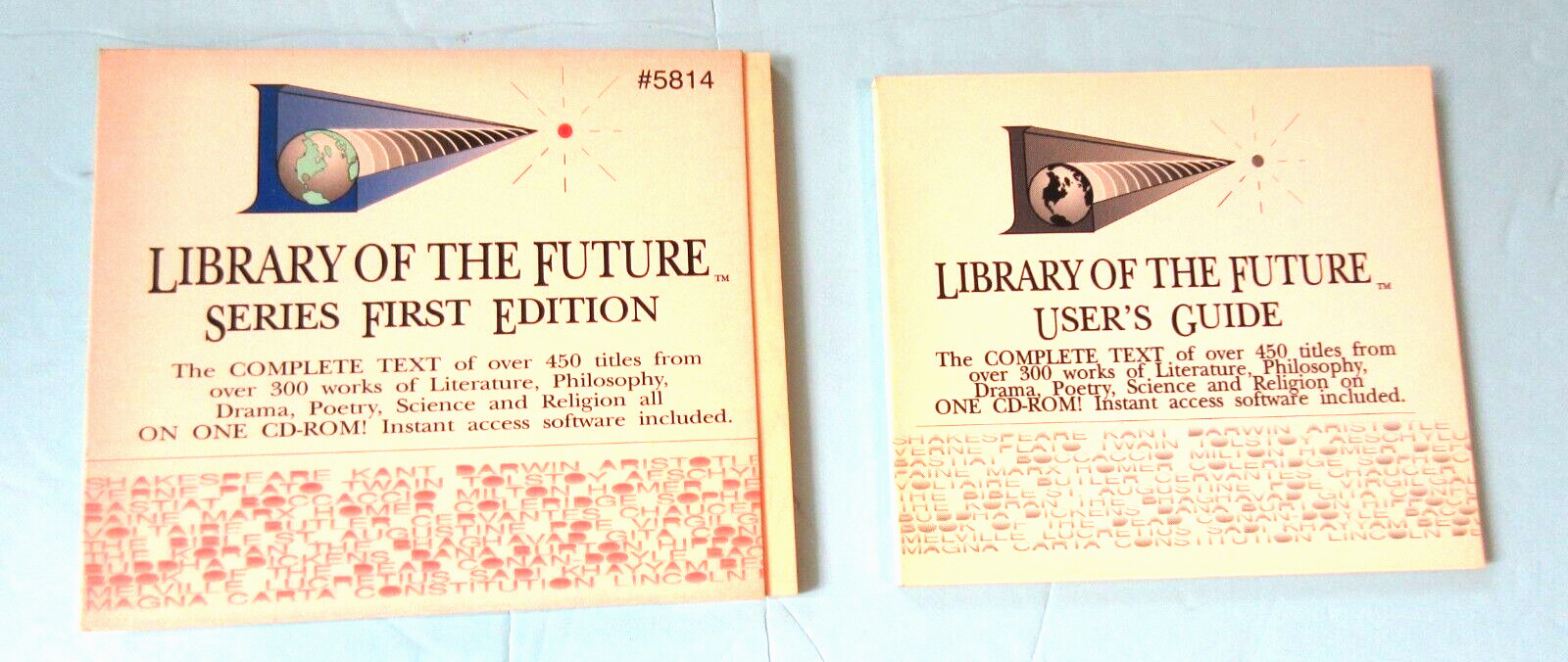 Library of the Future, CD-ROM 450 Literary Titles w User\'s Guide 1st Ed 1990
