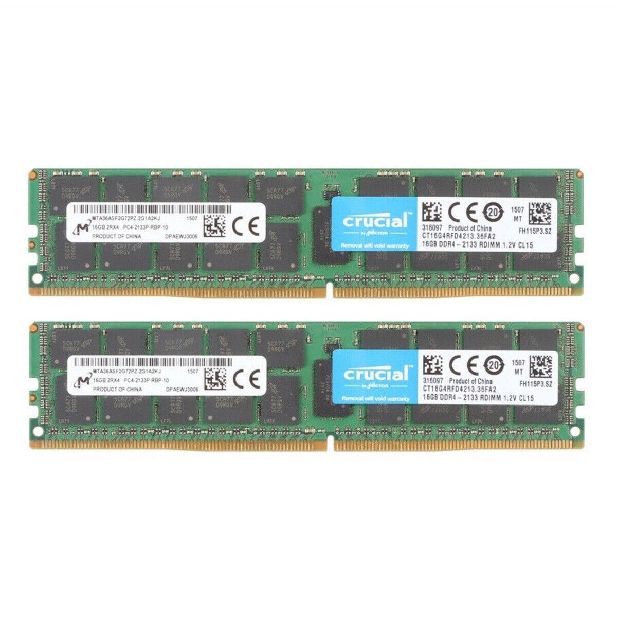 New Crucial 32GB (2X 16GB) DDR4 2133MHz ECC Registered Memory Ram CT16G4RFD4213