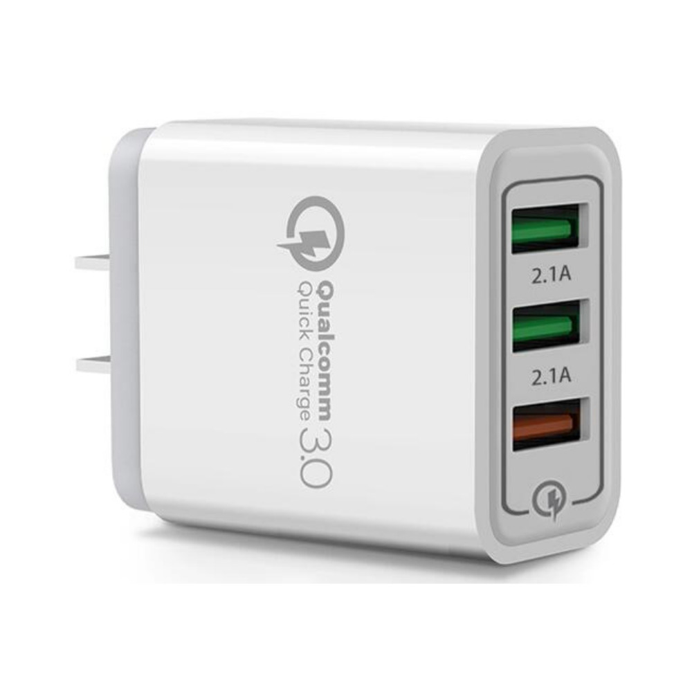 3 Ports QC Fast Charger For iPhone Samsung Android USB Wall Power Adapter Block