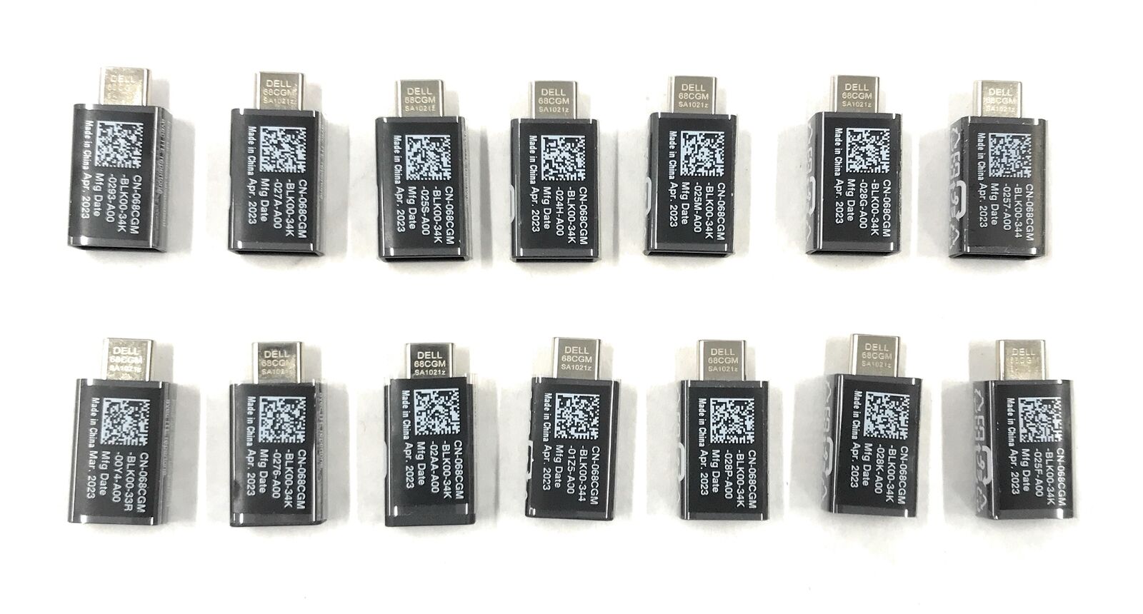 LOT of 14 - Open Box NEW Dell USB-C To USB-A Adapter SA1021z , 68CGM