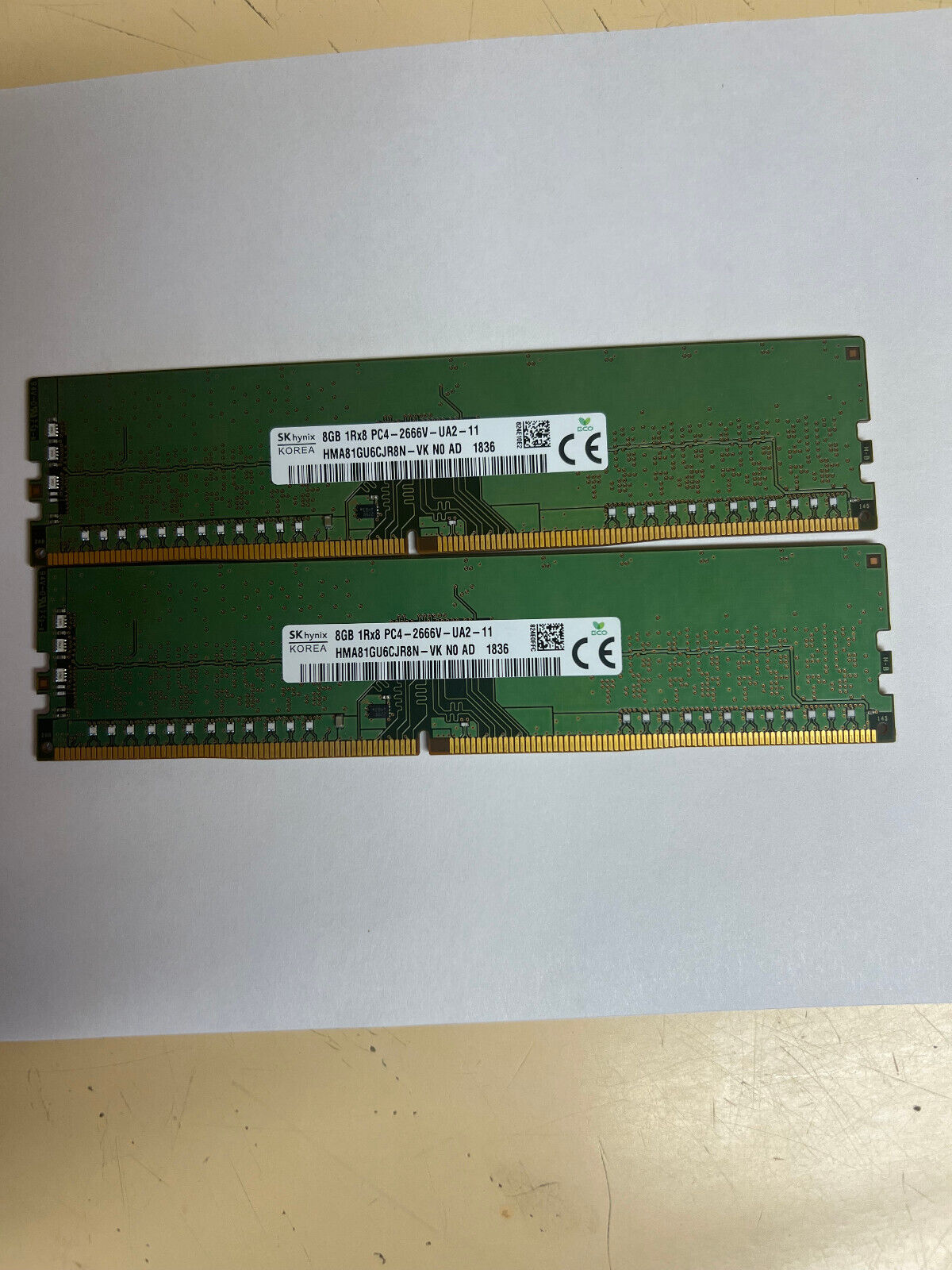 SK Hynix 16GB(2x8Gb) 1Rx8 DDR4 Desktop RAM PC4-2666V-UA2-11 HMA81GU6JJR8N-VK
