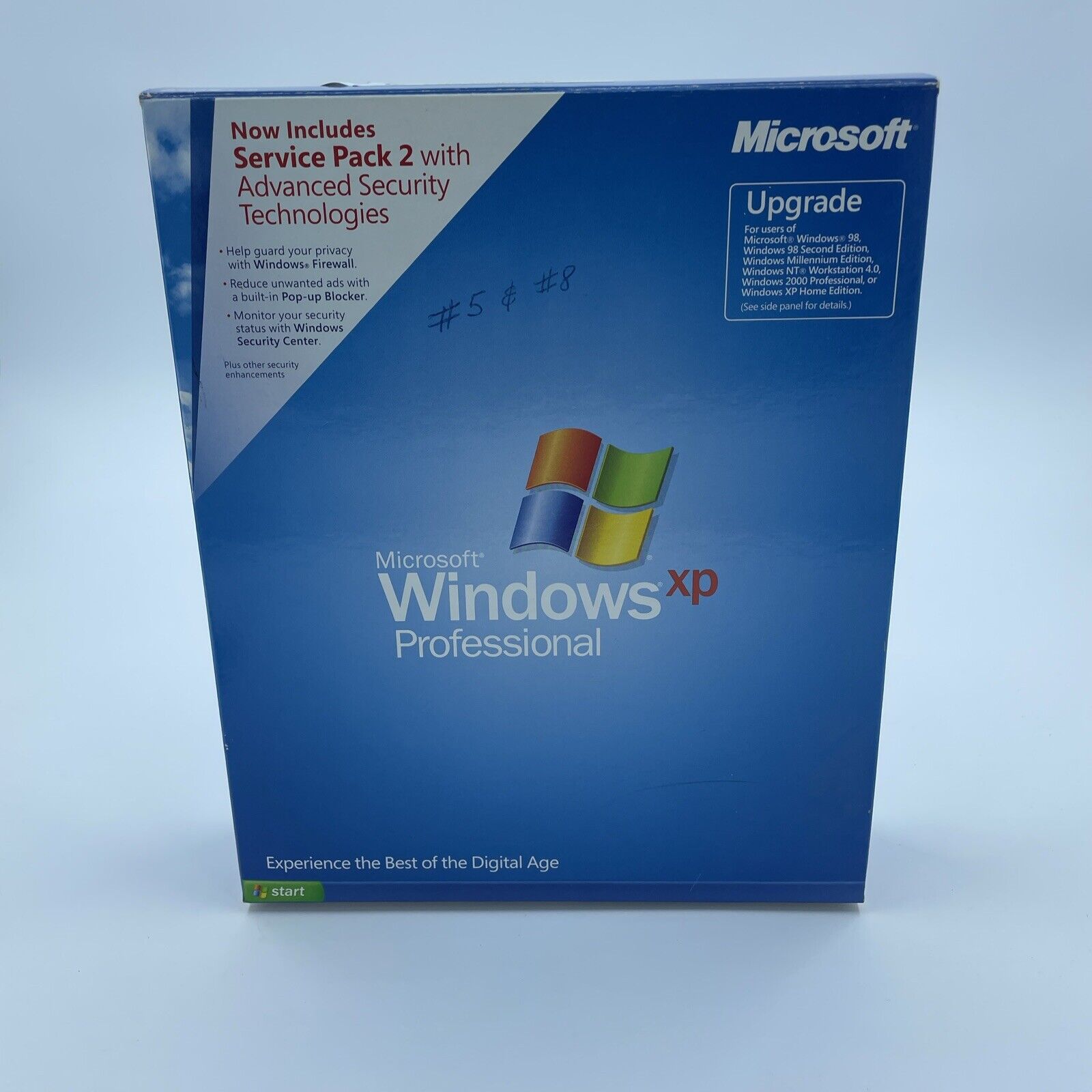 Genuine Microsoft Windows XP Professional Upgrade w/ Key Big Box Service Pack 2