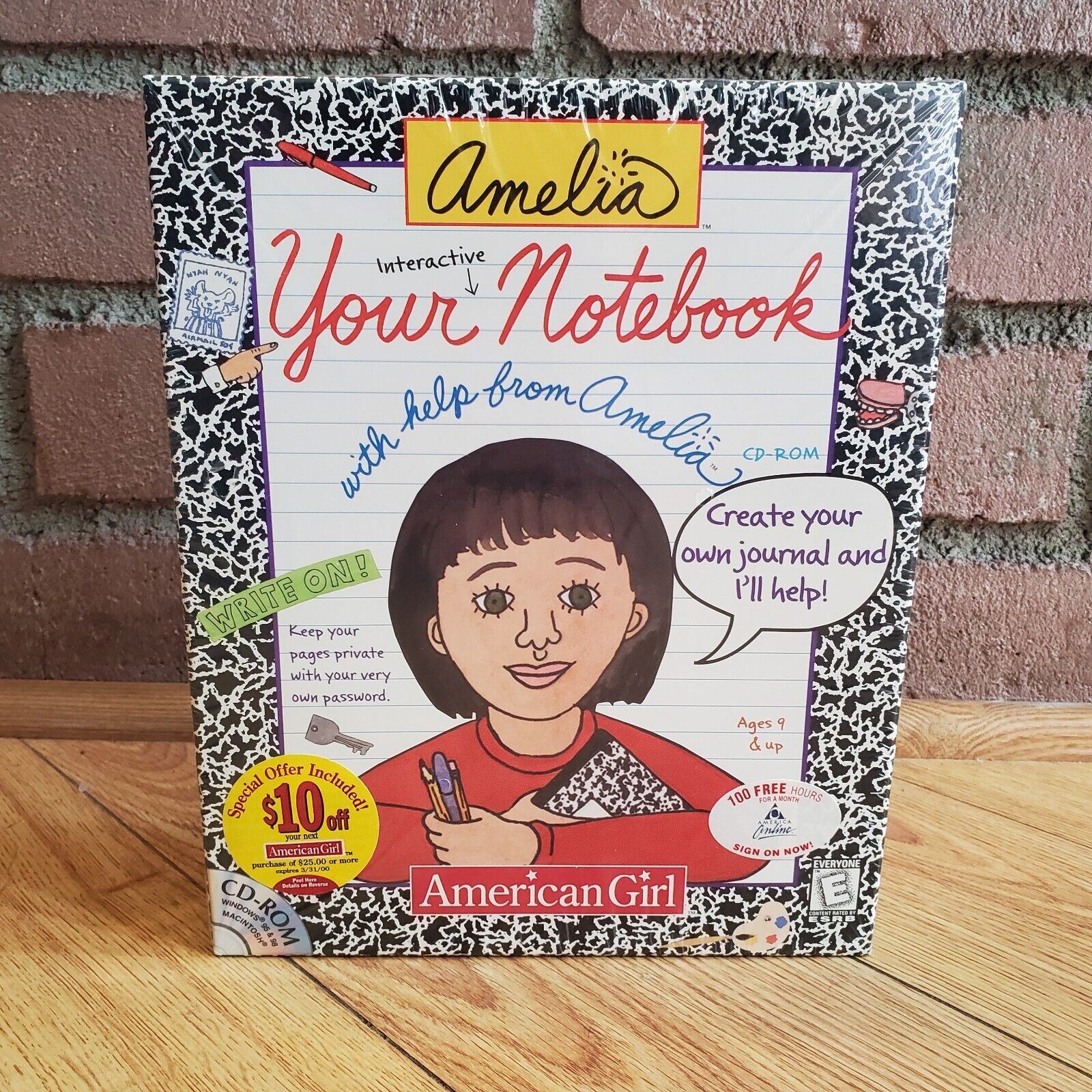 SEALED Vintage 1999 American Girl Amelia Your Notebook CD-ROM PC MAC Software