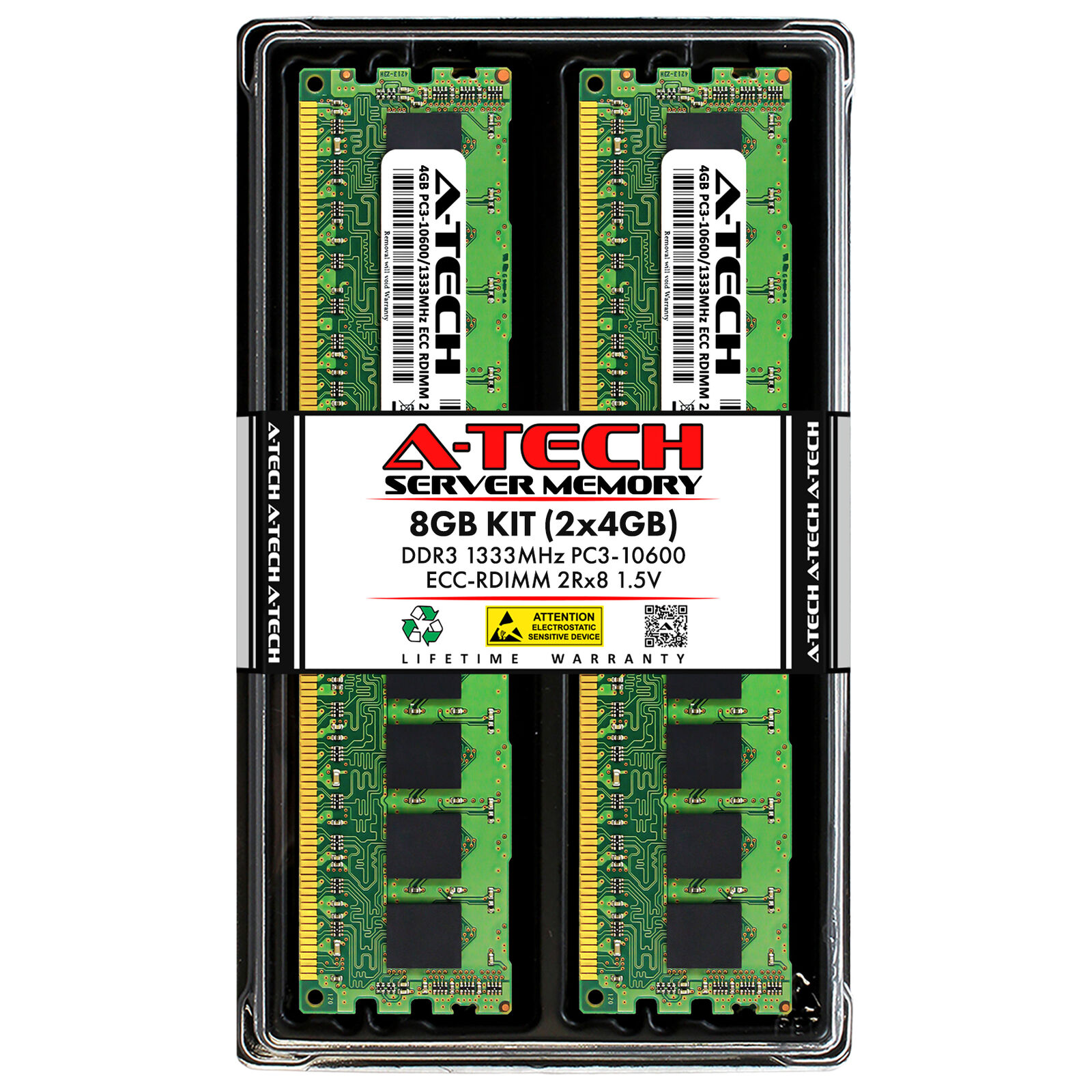 8GB 2x 4GB PC3-10600R RDIMM Dell PowerEdge T310 Memory RAM