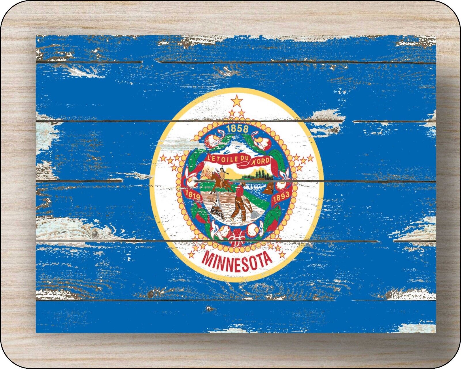 State Flag Of Minnesota Mousepad 7 x 9  Distressed Art Photo mouse pad