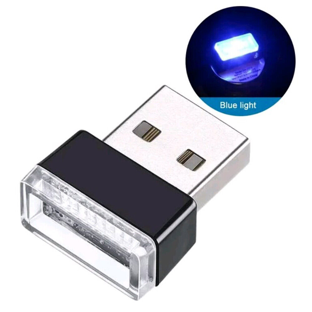 3pcs Flexible Mini USB LED Car Light Neon Atmosphere Ambient Lamp Bulb Plug Play