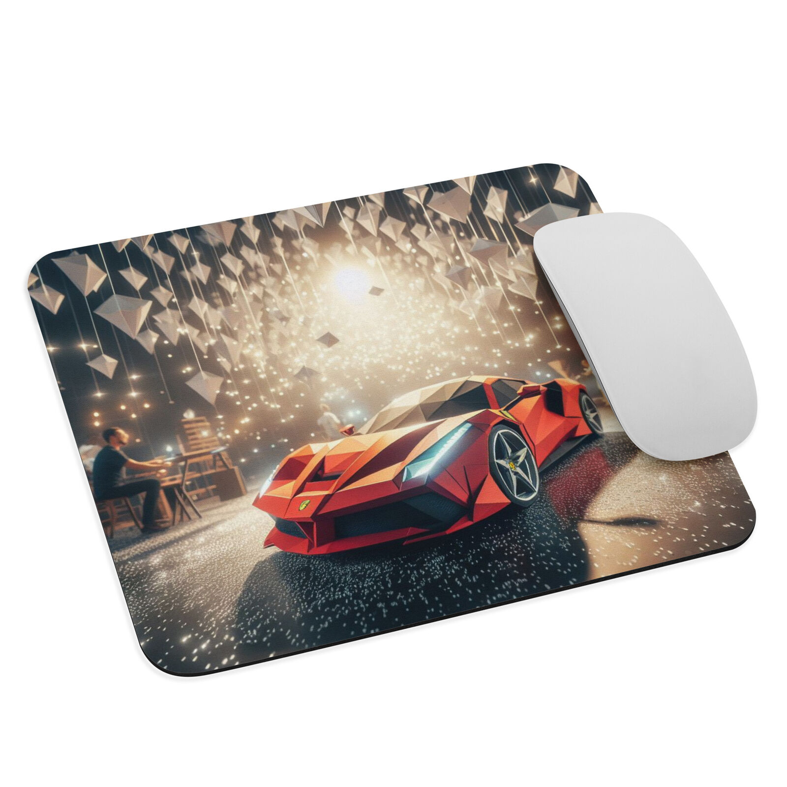 Mouse pad origami voiture