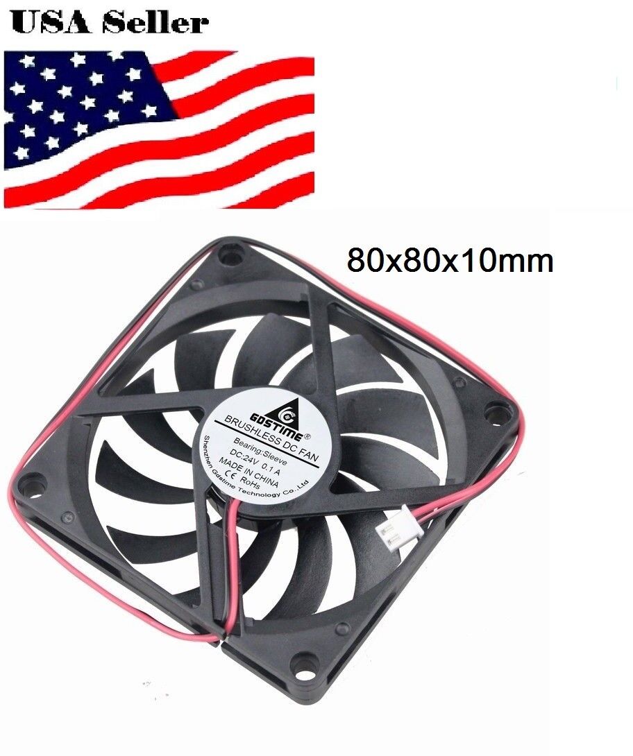 new DC 24V 80mm 2Pin 11Blades 80x80x10mm  brushless Cooling Case Fan 8cm 8010S
