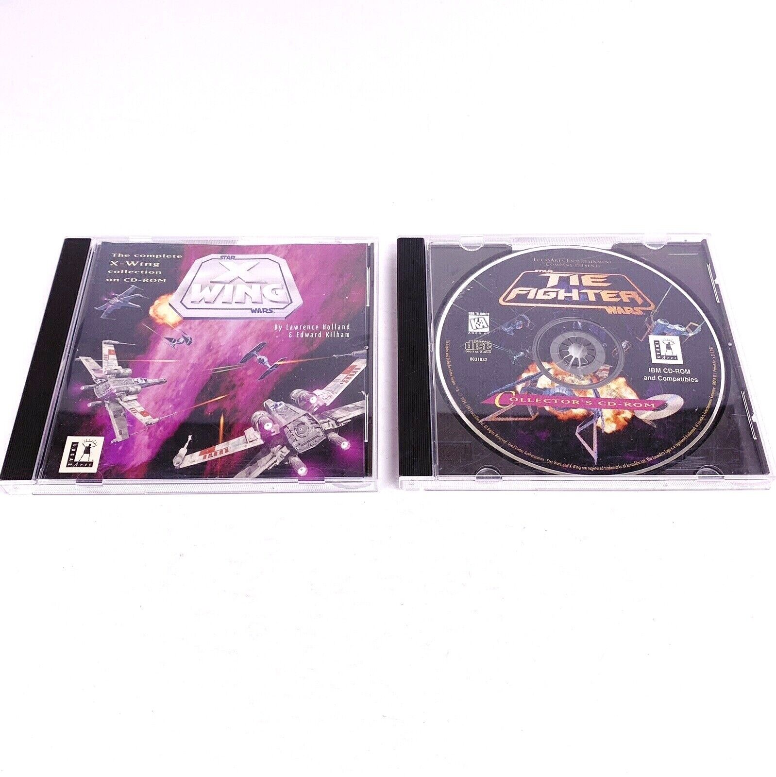 Vtg PC Games - Star Wars Tie Fighter & X Wing Collectors CD Rom Lucasarts