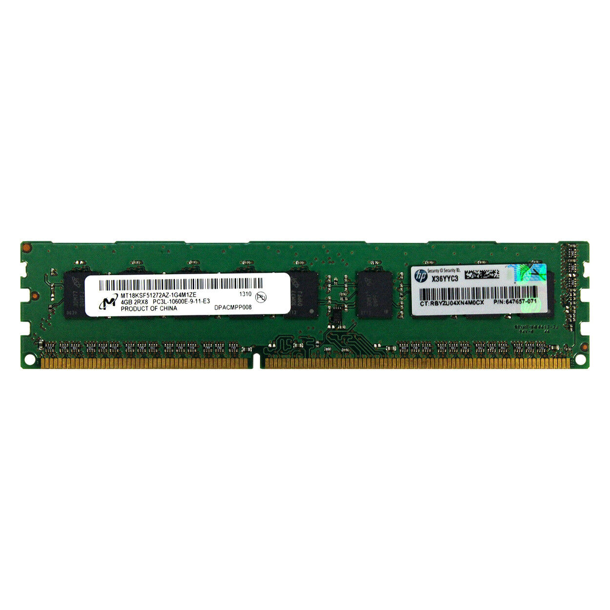 HP Genuine 4GB 2Rx8 PC3L-10600E DDR3 1333MHz 1.35V ECC UNB UDIMM Memory RAM 1X4G