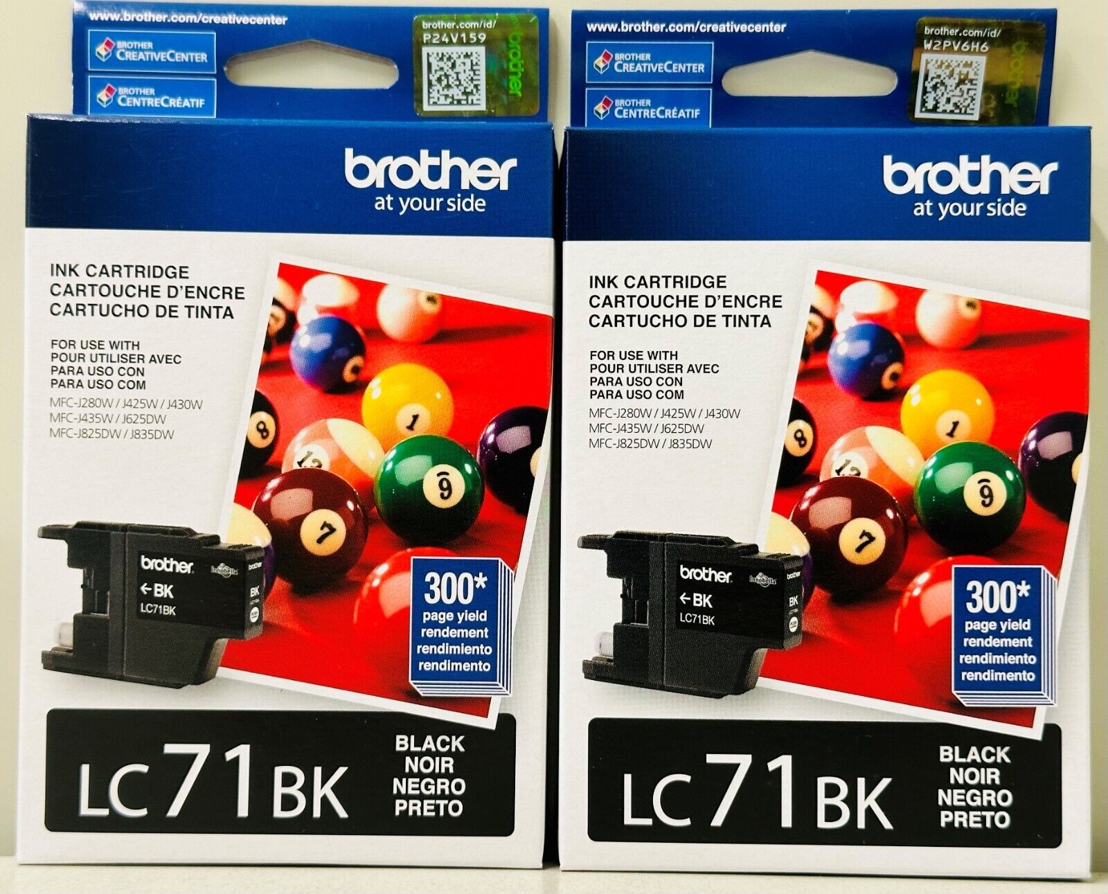 New Genuine Brother LC71 Black 2PK Ink Cartridges MFC-J280W, MFC-J425W