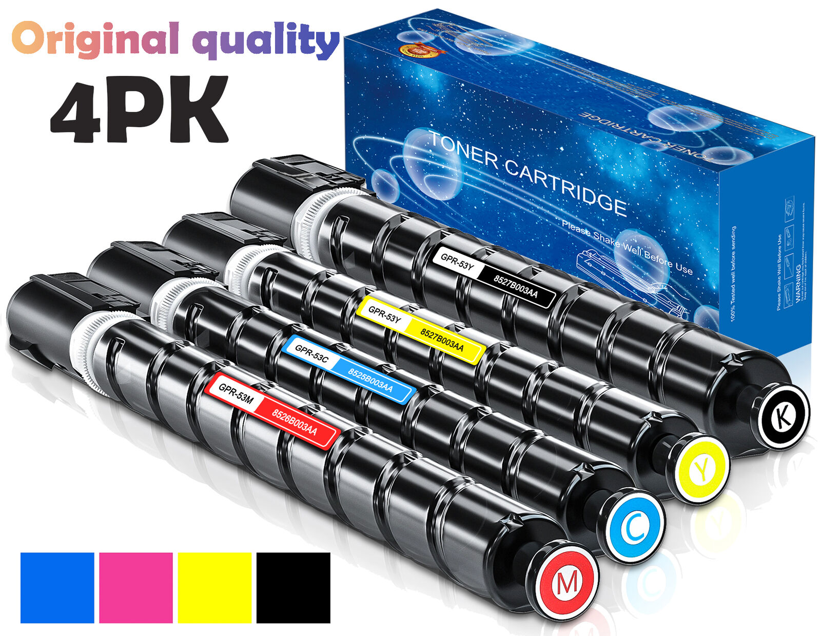 GPR-53 Toner Cartridge 4PK Compatible Canon C3325 / 3330 / 3525 / 3530 CMYK Set