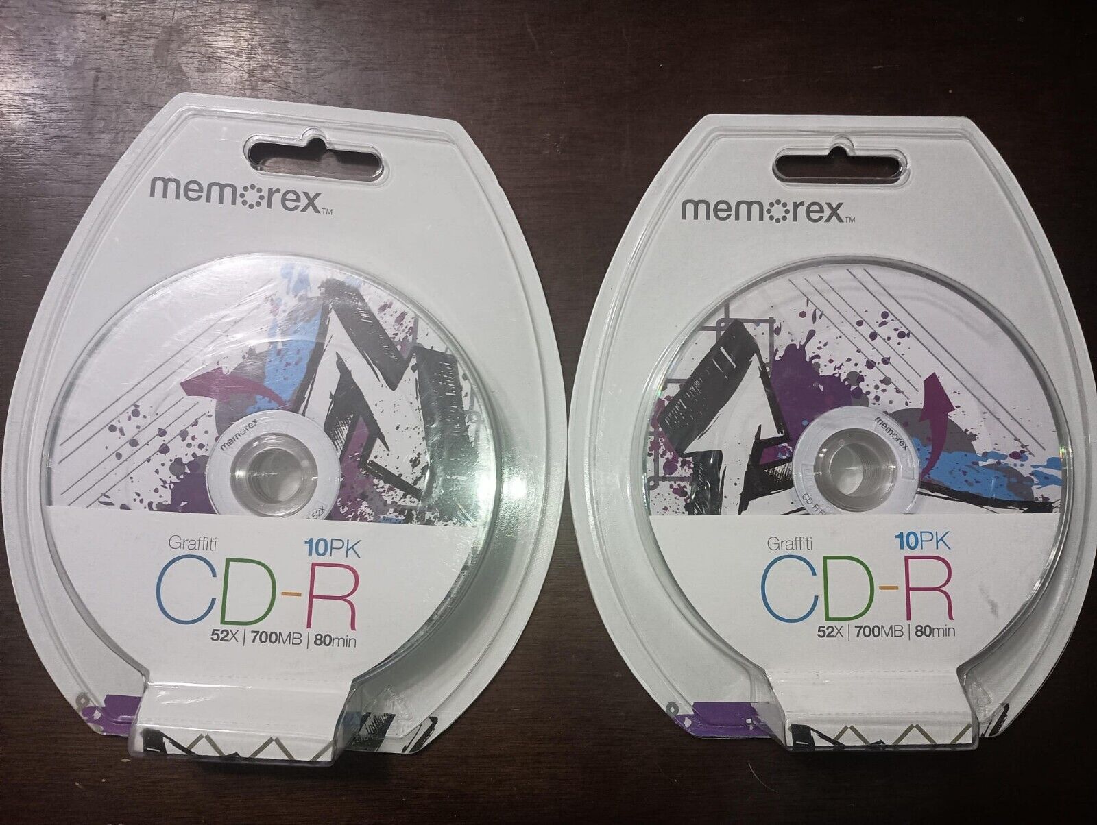 NEW Memorex Graffiti CD-R Bundle, 2 Packs, 10 Count Each, 52X, 700 MB, 80 Min