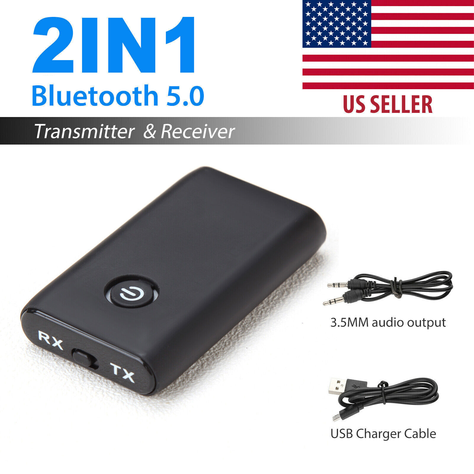 2-in-1 5.0 Bluetooth Transmitter Receiver Wireless  Adapter 3.5mm Audio Jack Aux