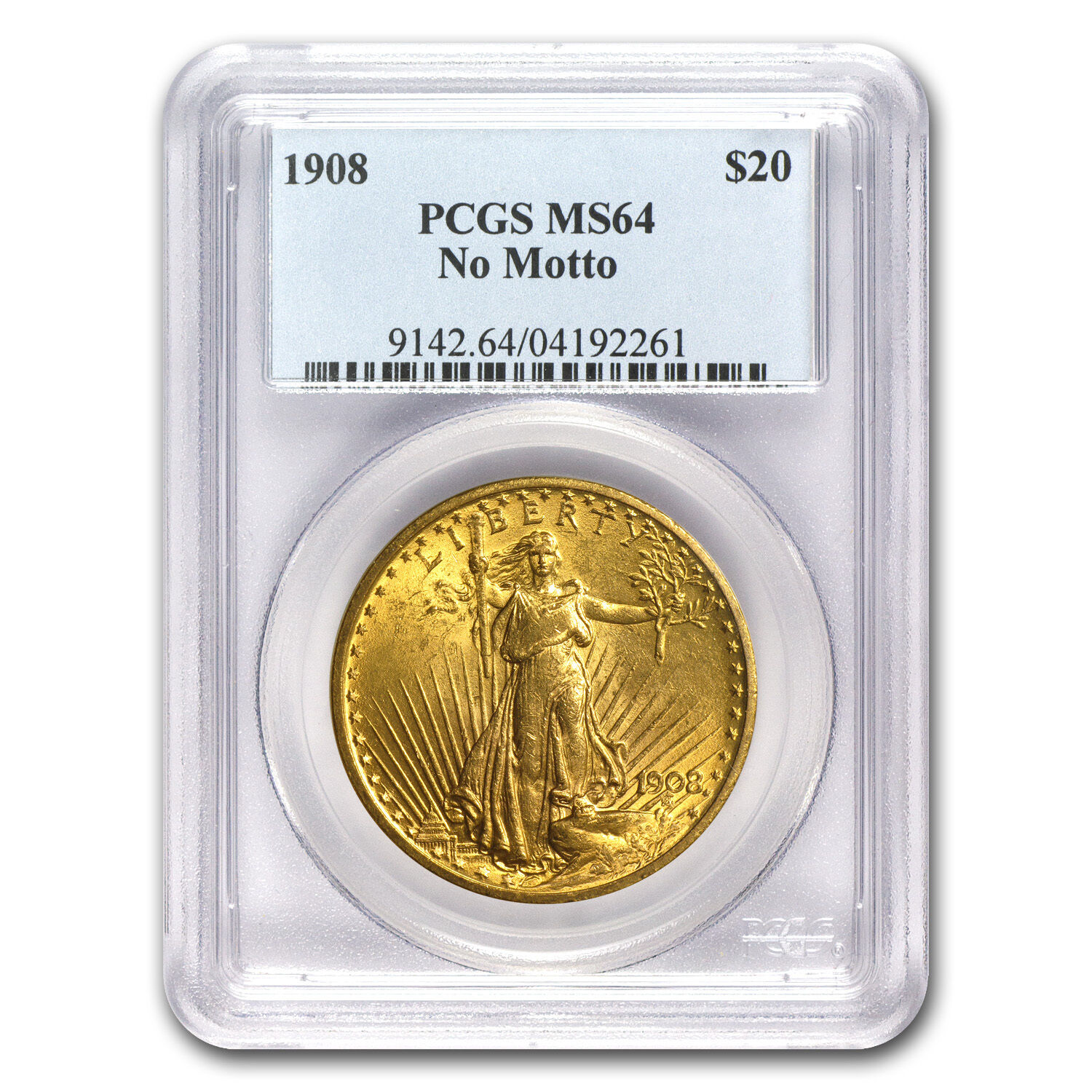 $20 Saint-Gaudens Gold Double Eagle Coin - Random Year - MS-64 PCGS - SKU #7224